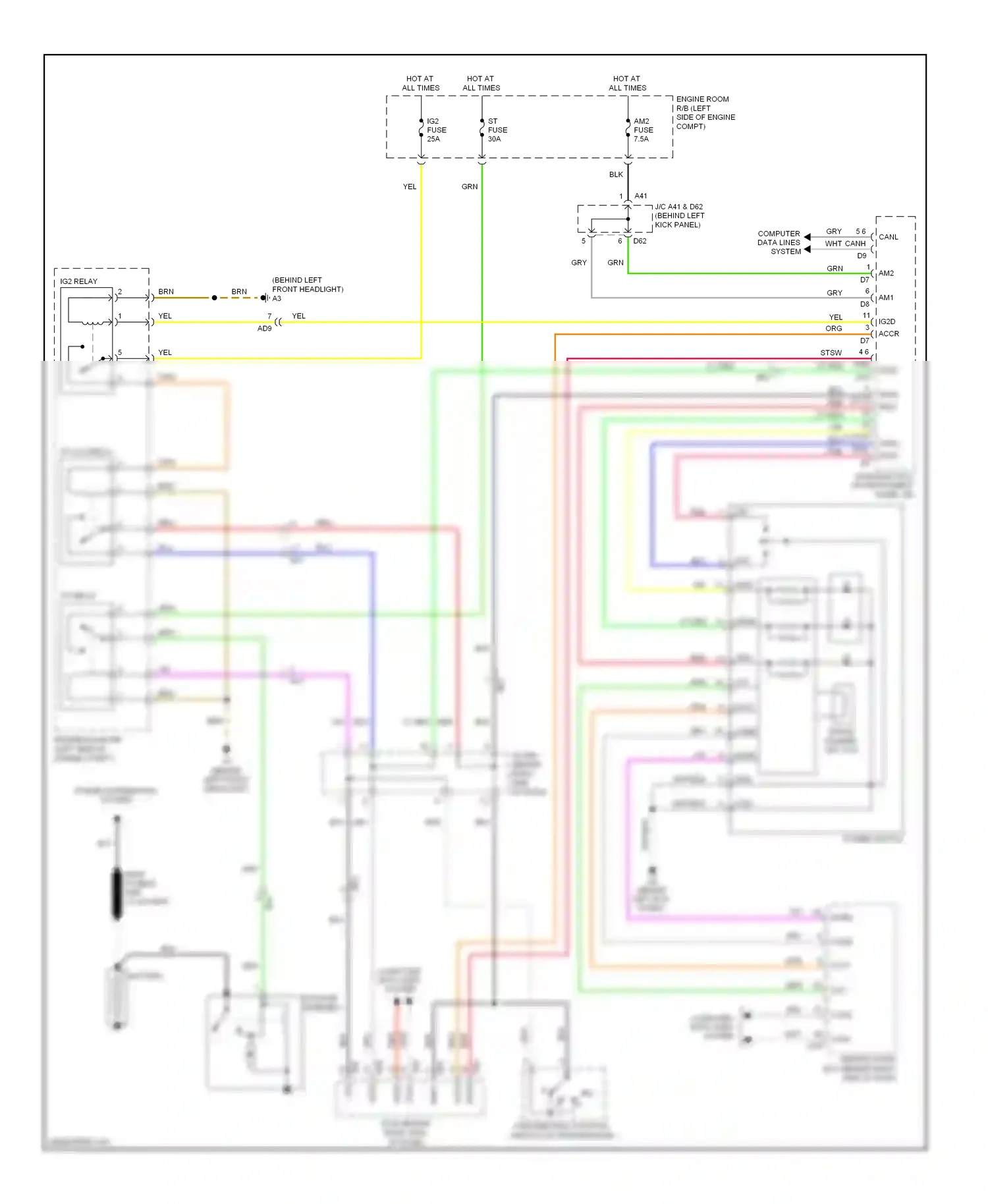 Toyota Highlander II facelift (2010-2013) computer data lines system wiring diagram  (60 of 81)