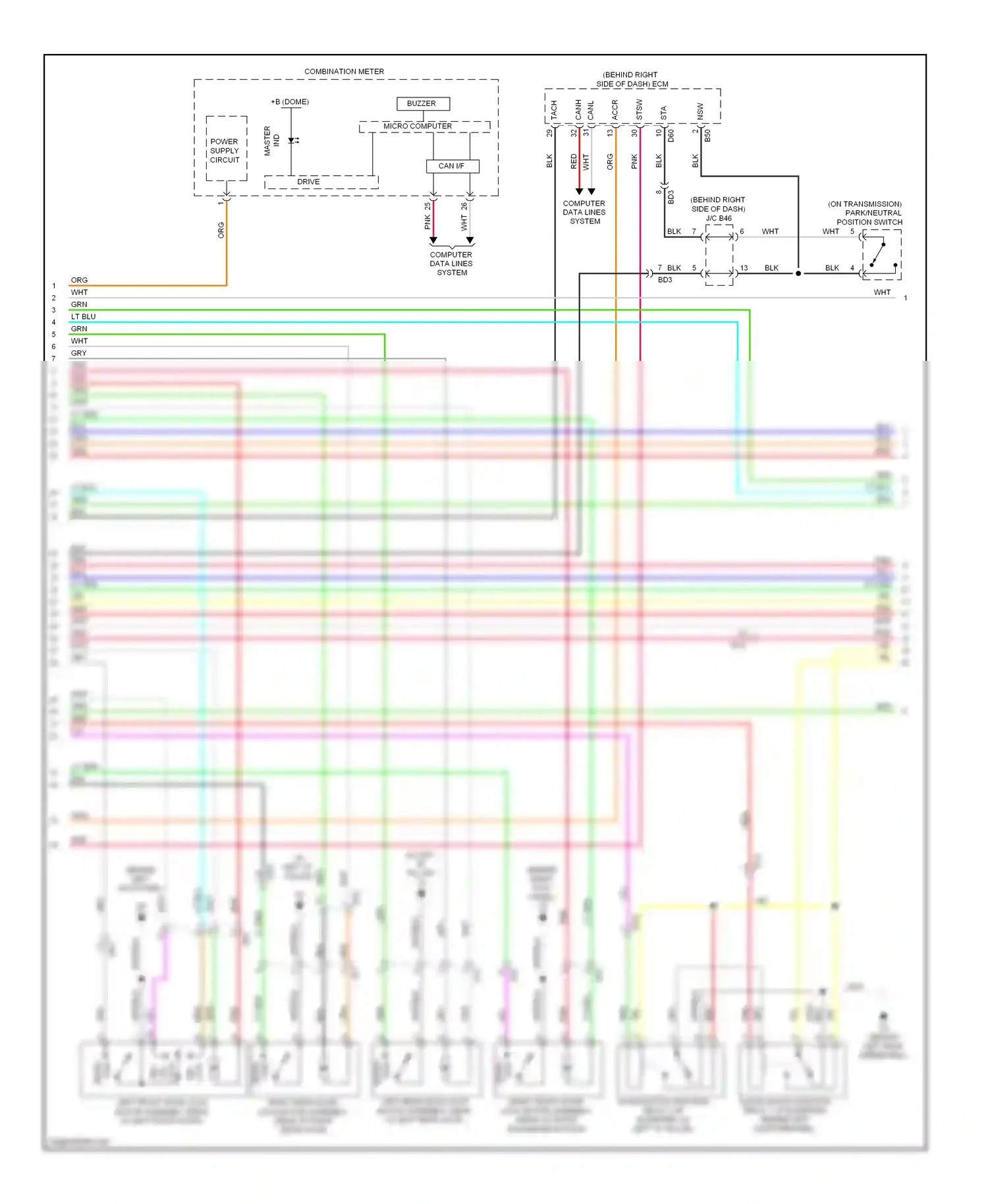 Toyota Highlander II facelift (2010-2013) computer data lines system wiring diagram  (9 of 81)