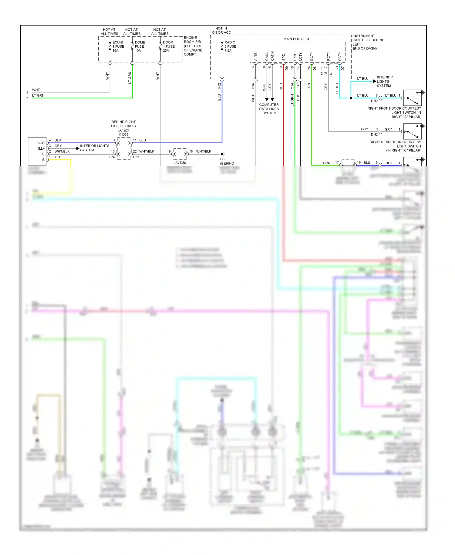 Toyota Highlander II facelift (2010-2013) computer data lines system wiring diagram  (39 of 81)