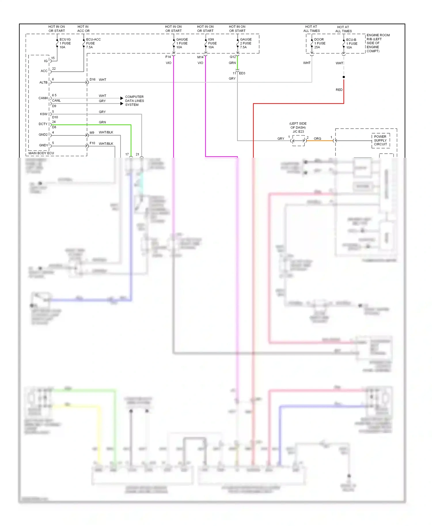 Toyota Highlander II facelift (2010-2013) computer data lines system wiring diagram  (78 of 81)
