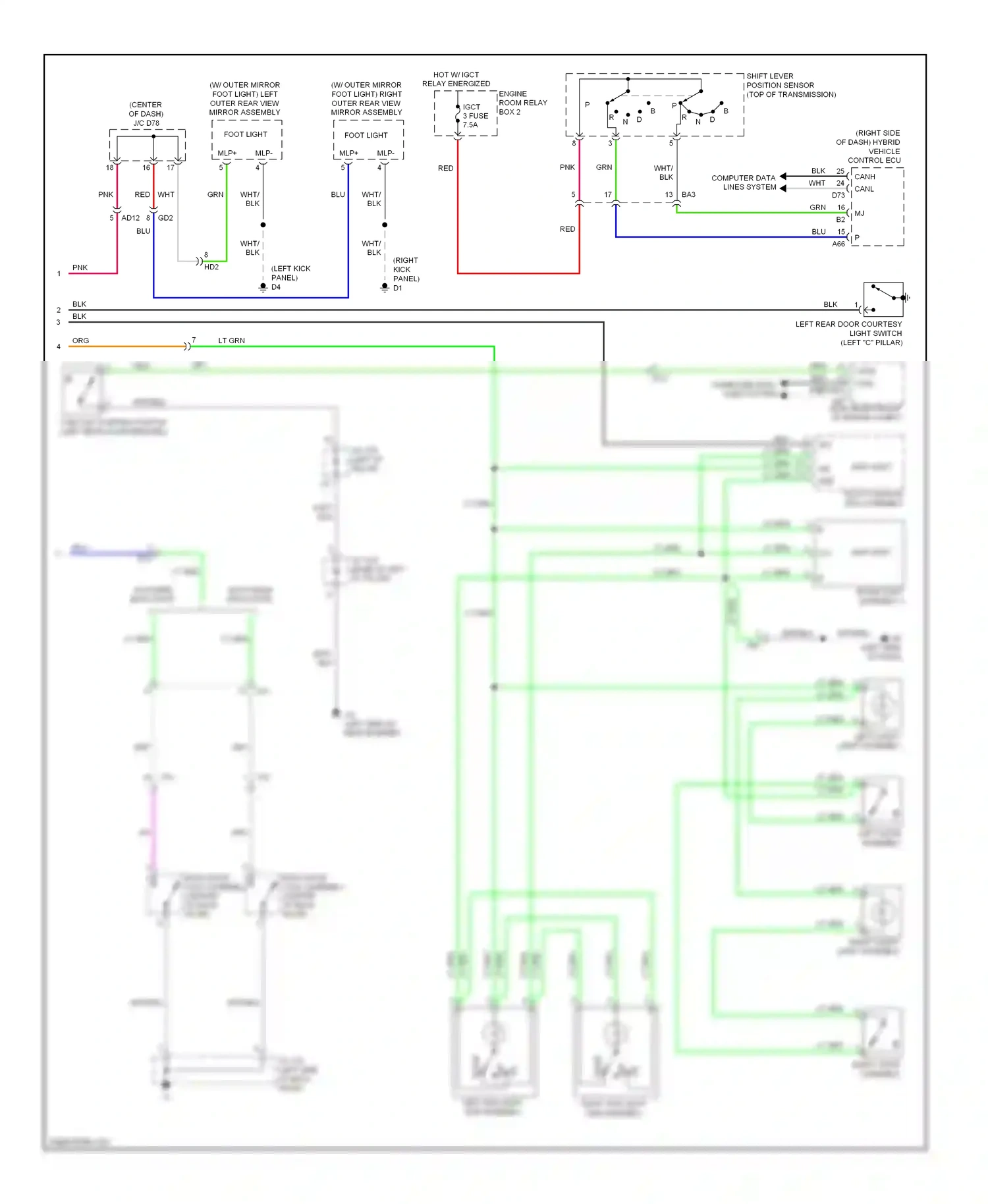 Toyota Highlander II facelift (2010-2013) computer data lines system wiring diagram  (43 of 81)