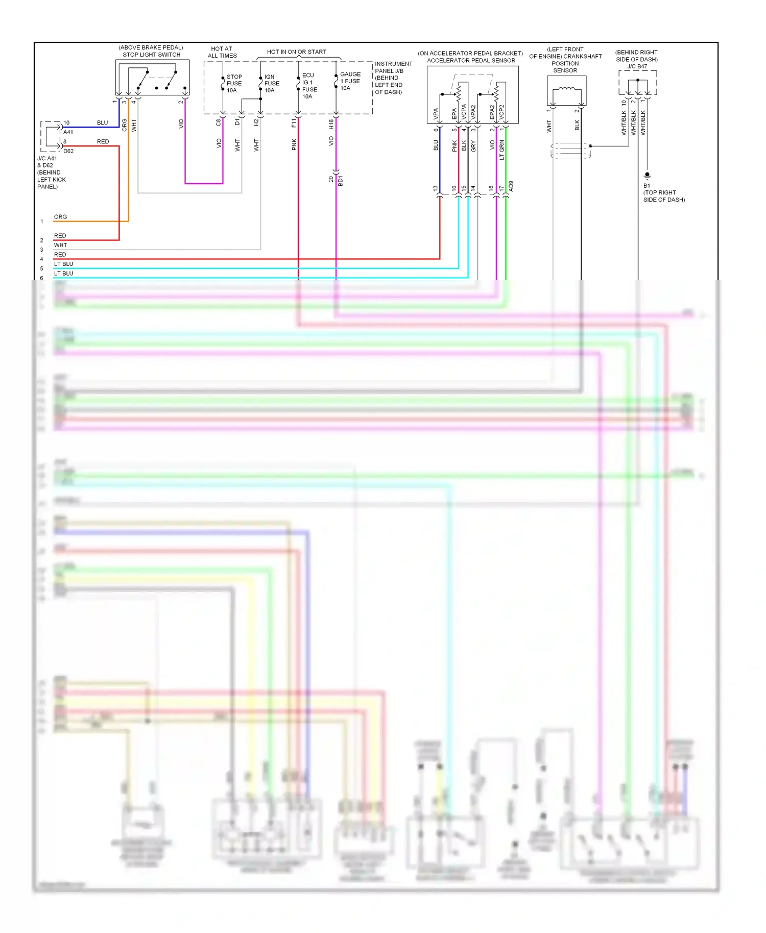 Toyota Highlander II facelift (2010-2013) pattern select switch assembly 1 wiring diagram  (2 of 6)