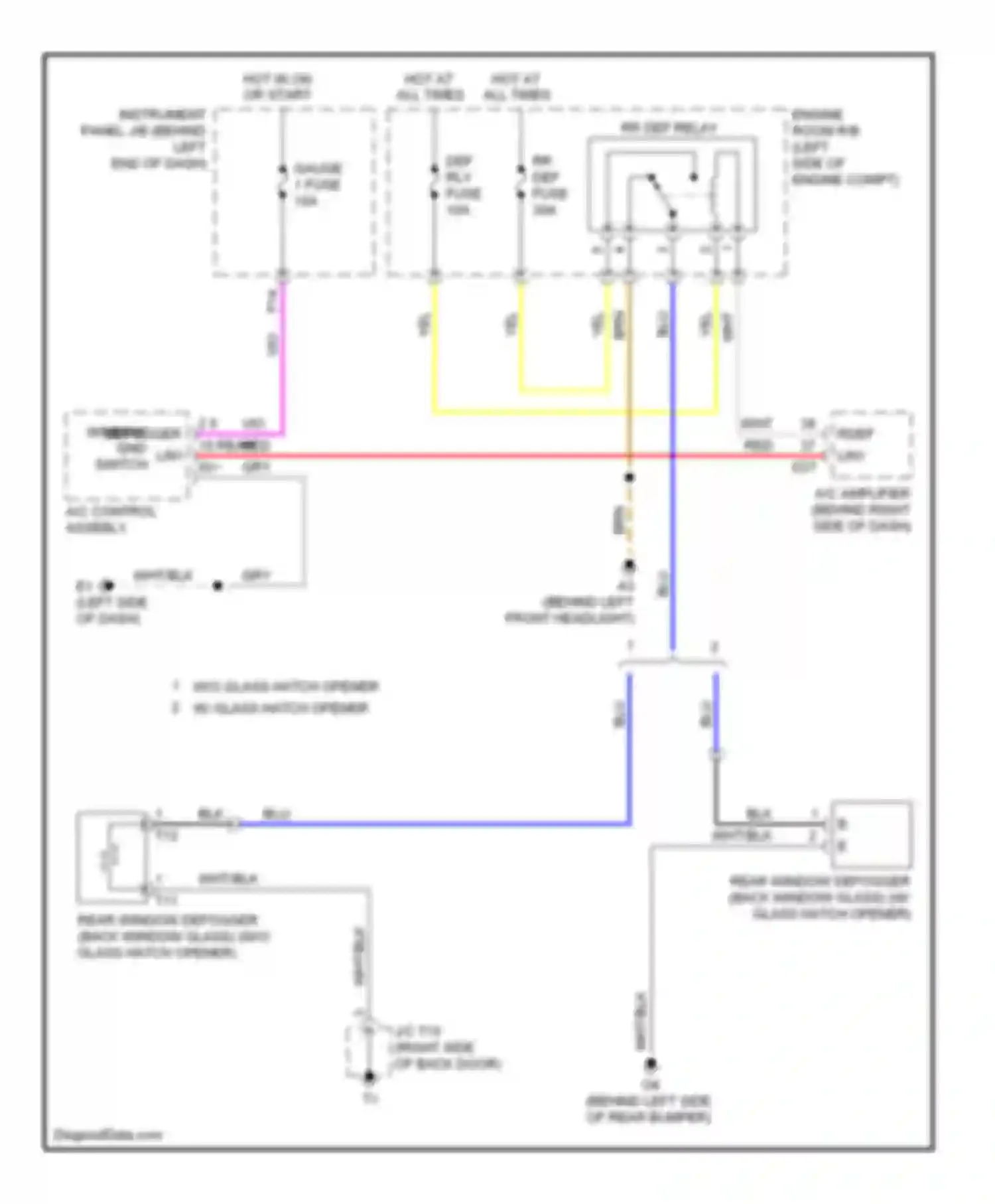 Highlander Toyota II (2007-2010): Rear defogger circuit