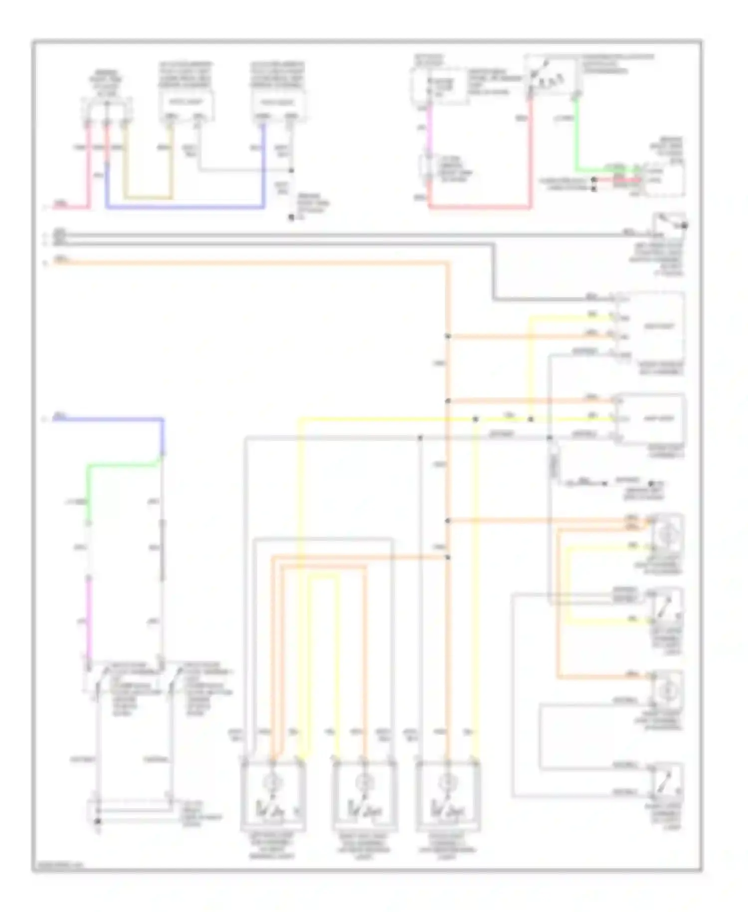 Highlander Toyota II (2007-2010): Courtesy lamps circuit, except hybrid (2 of 2)