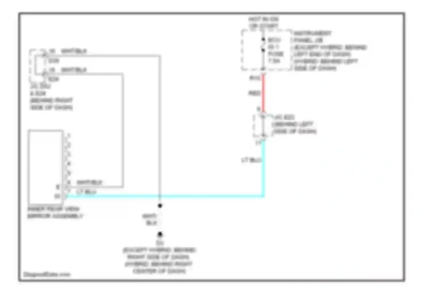 Highlander Toyota II (2007-2010): Electrochromic mirror circuit