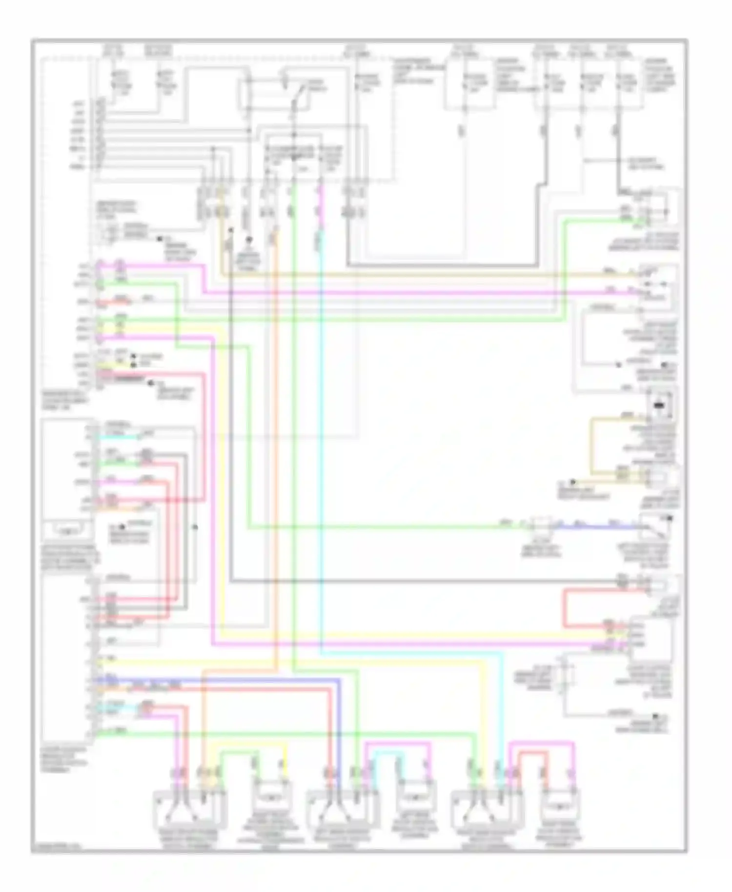 Highlander Toyota II (2007-2010): Power windows circuit, except hybrid