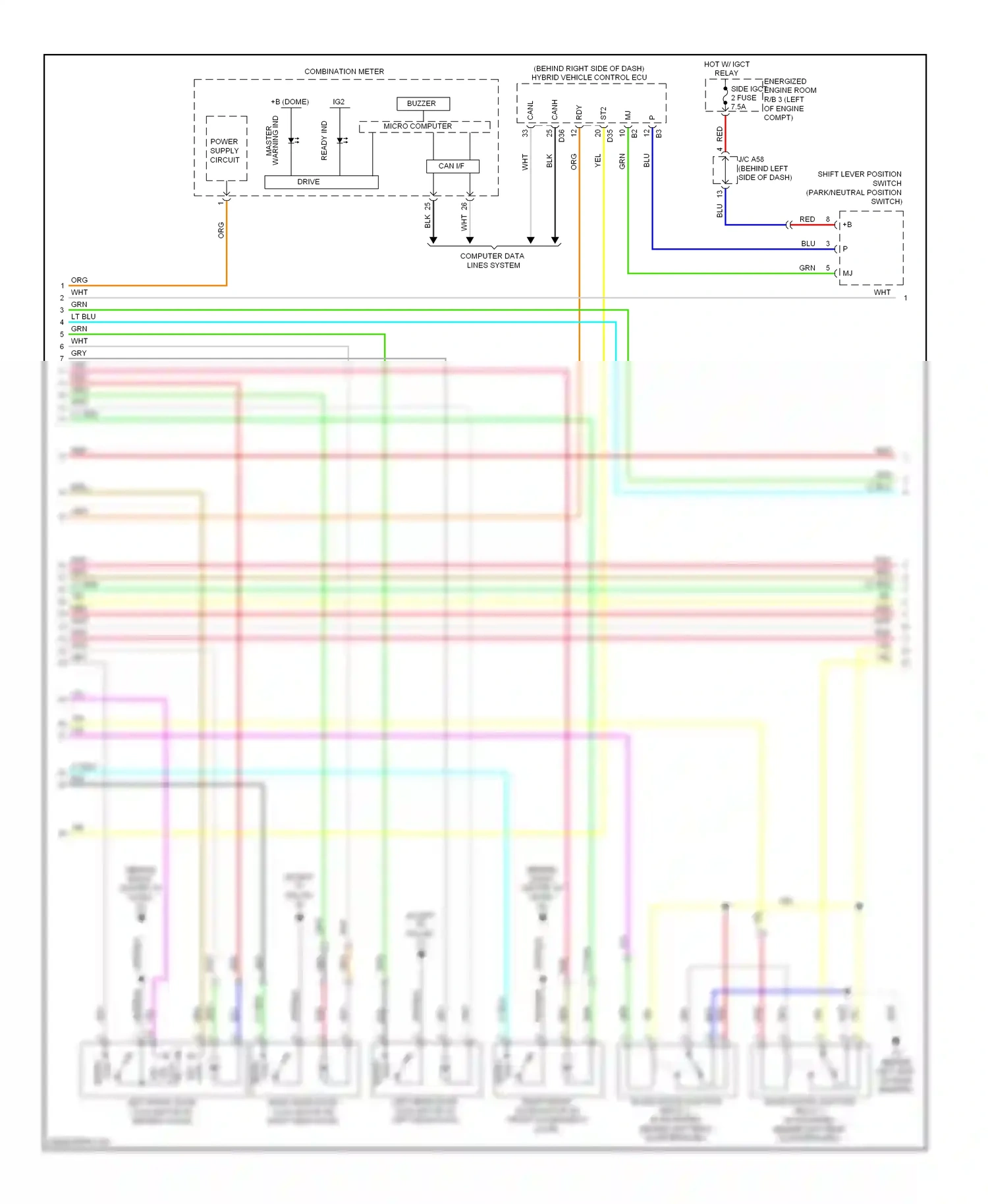 Toyota Highlander II (2007-2010) computer data lines system wiring diagram  (18 of 76)