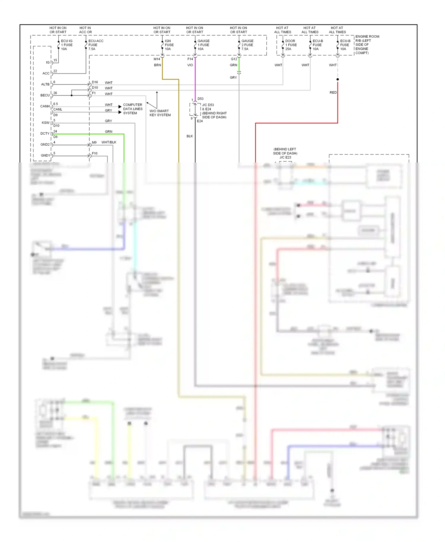 Toyota Highlander II (2007-2010) computer data lines wiring diagram  (1 of 2)