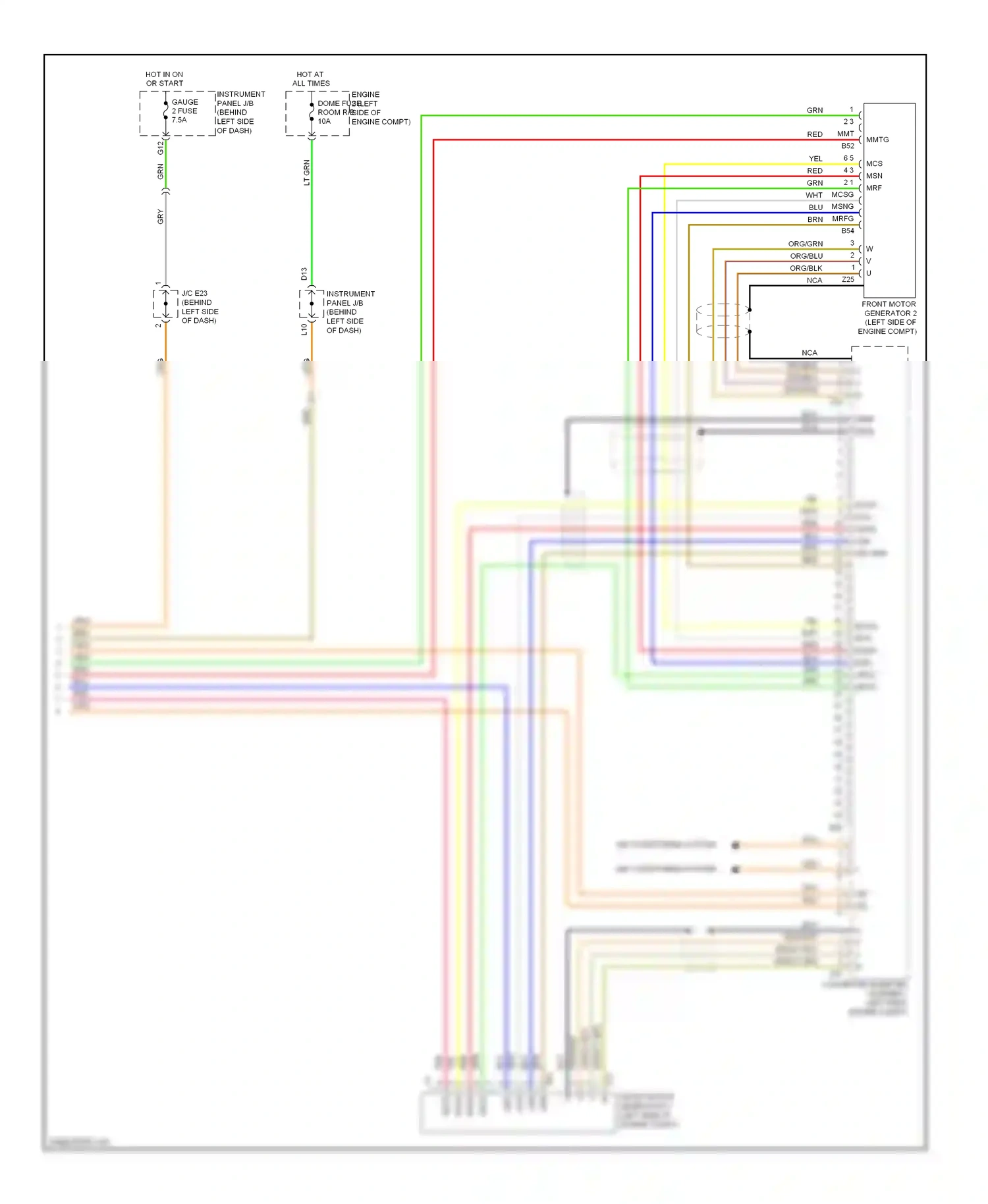 Toyota Highlander II (2007-2010) engine compt) wiring diagram  (3 of 3)
