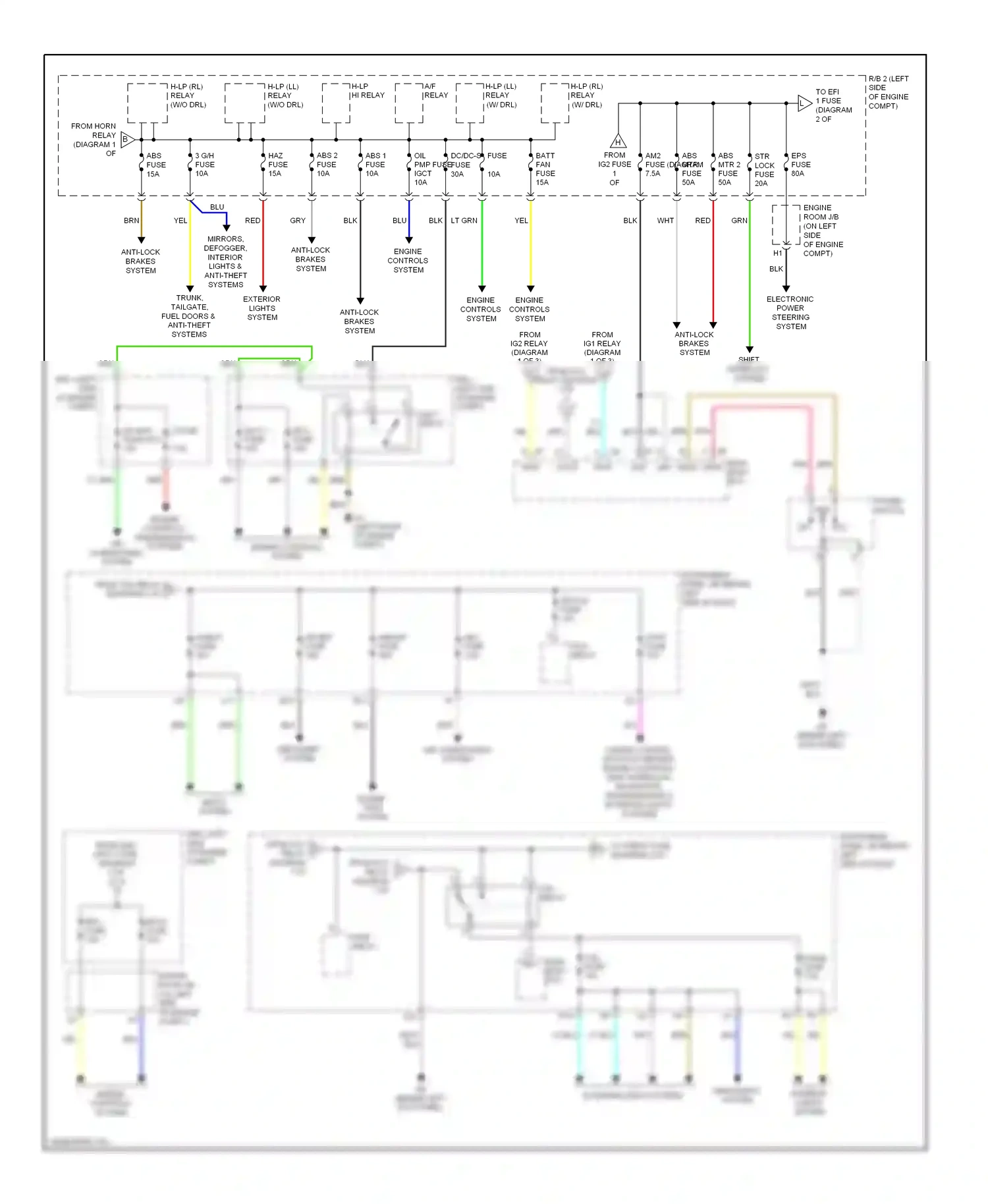 Toyota Highlander II (2007-2010) engine controls system wiring diagram  (8 of 8)