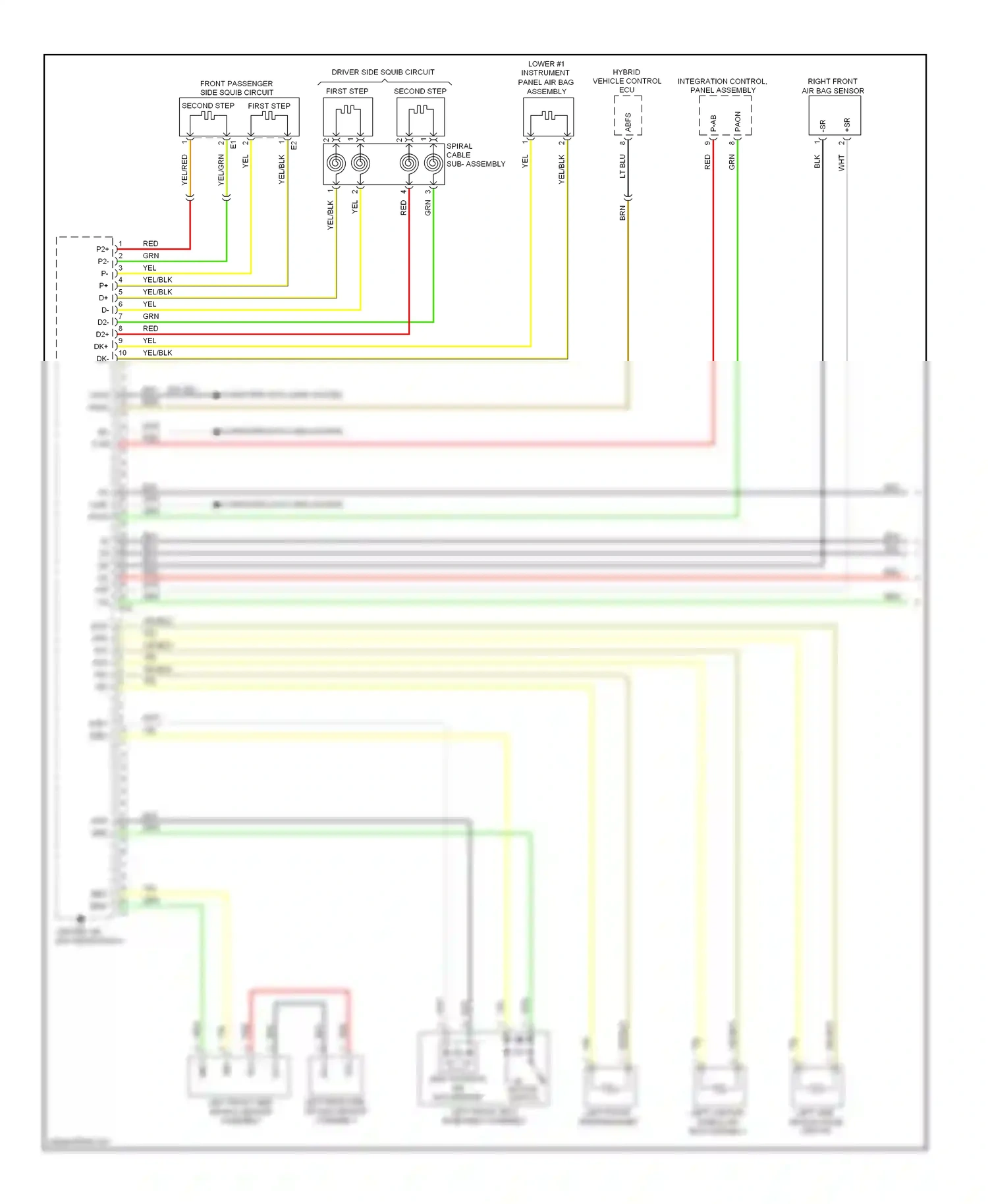 Toyota Highlander II (2007-2010) integration control, panel assembly wiring diagram  (7 of 9)
