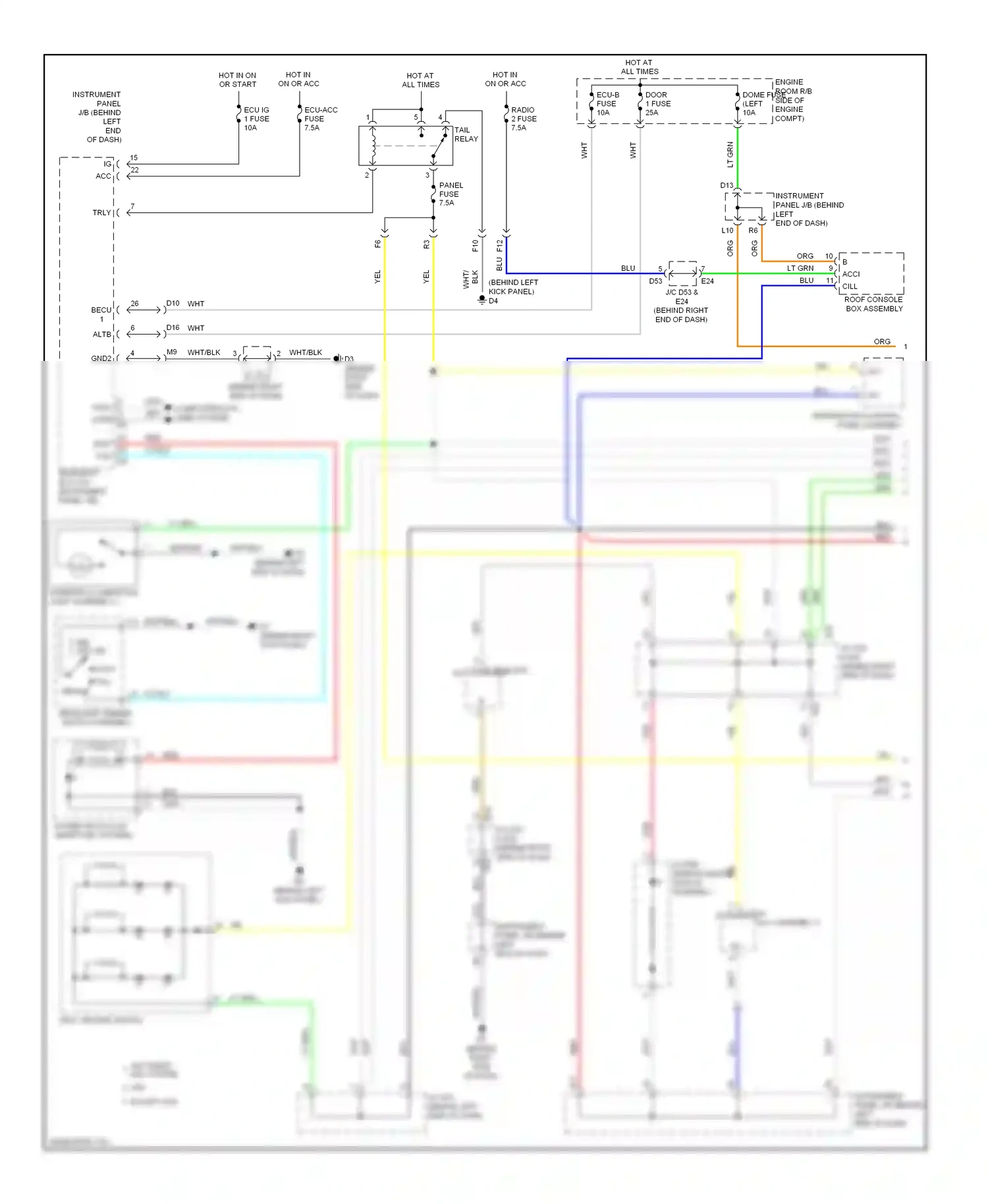 Toyota Highlander II (2007-2010) integration control, panel assembly wiring diagram  (5 of 9)