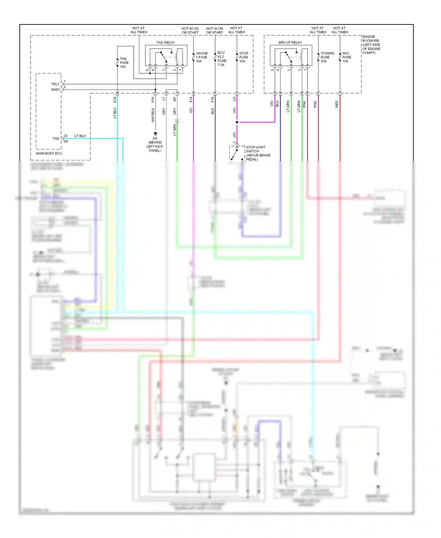 Toyota Highlander II (2007-2010) integration control, panel assembly wiring diagram  (8 of 9)