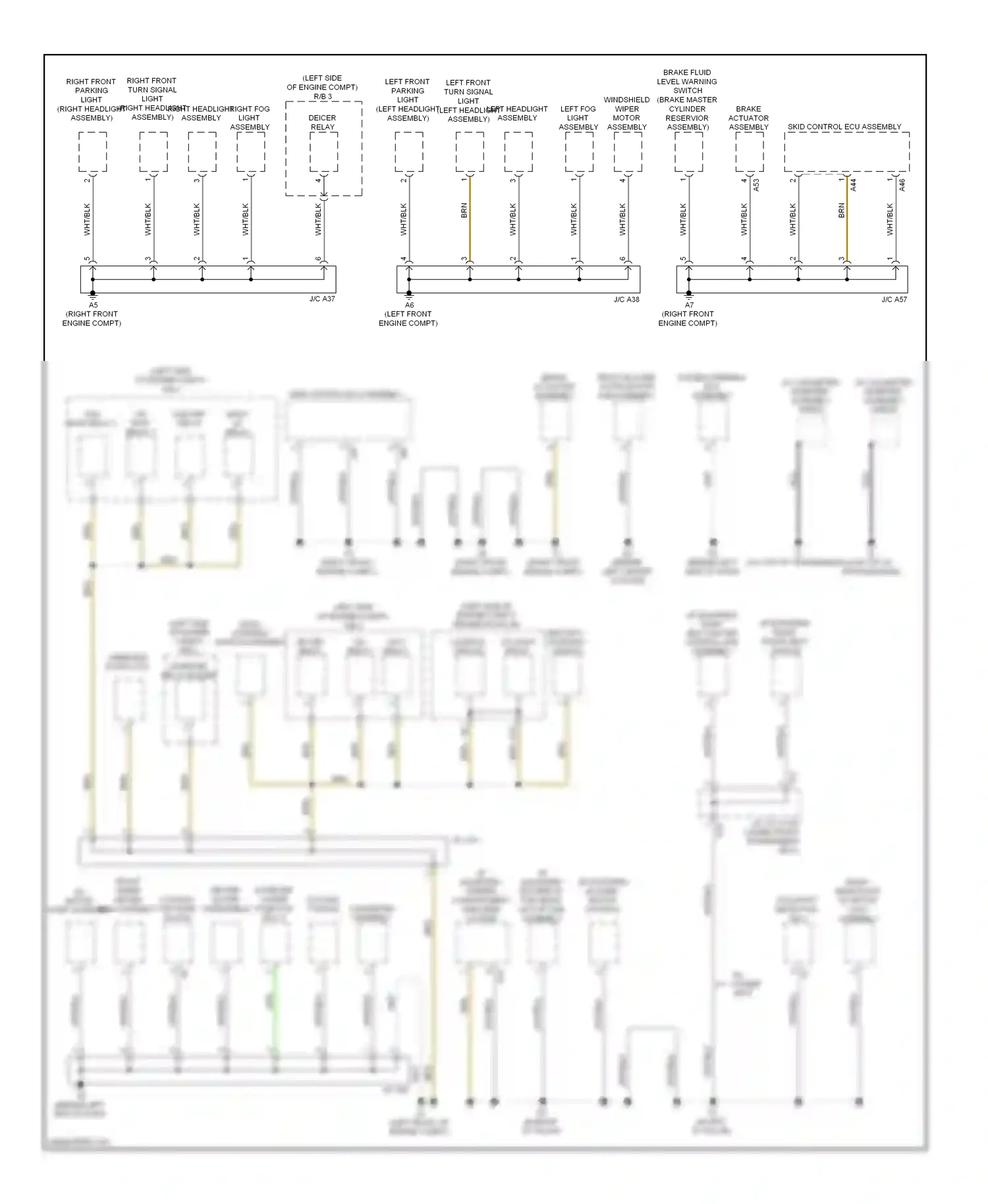 Toyota Highlander II (2007-2010) (left front engine compt) wiring diagram  (1 of 1)