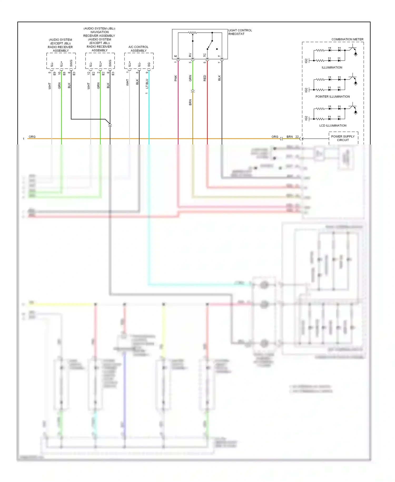 Toyota Highlander II (2007-2010) pattern select switch assembly wiring diagram  (2 of 3)