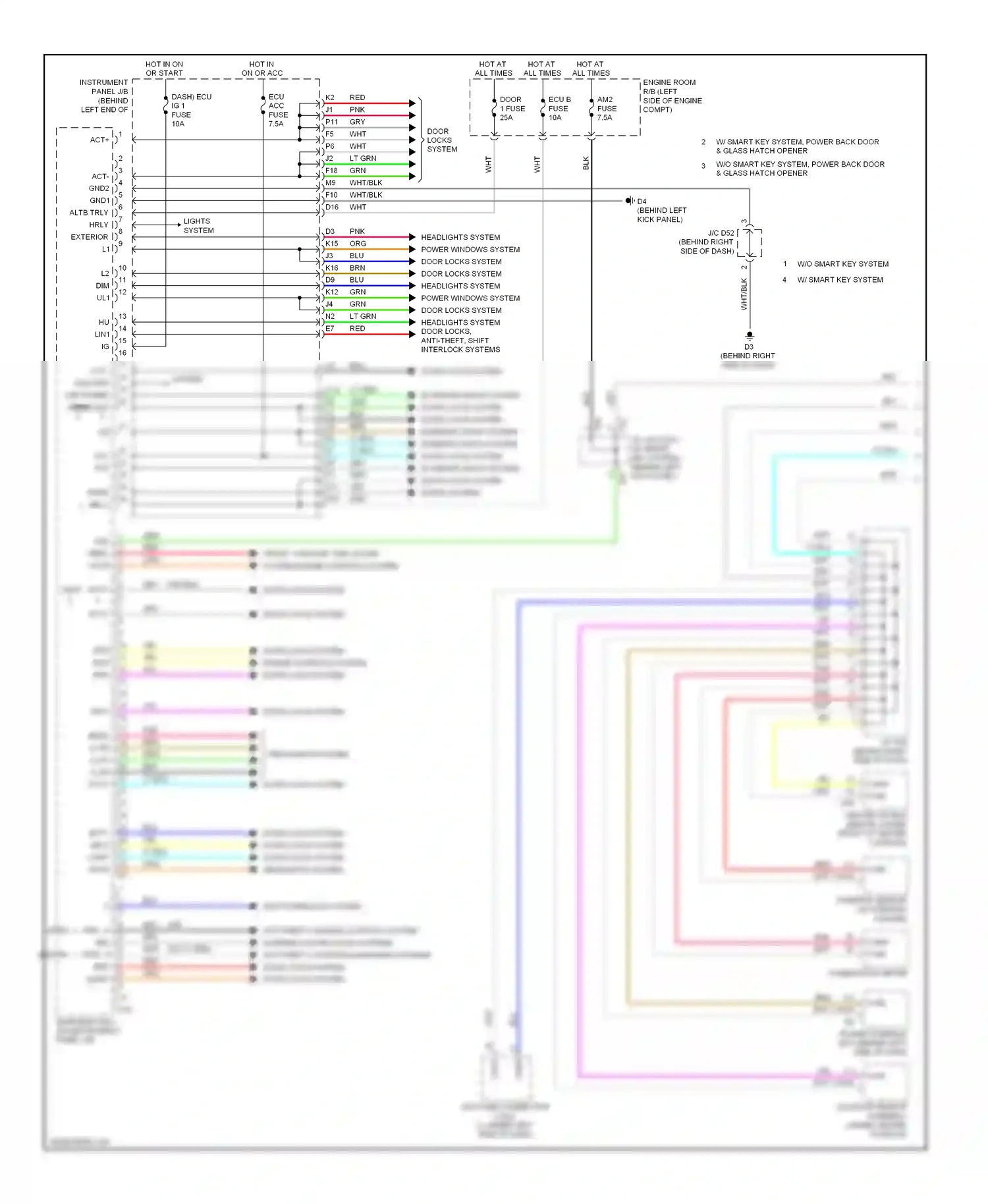 Toyota Highlander II (2007-2010) shift interlock system wiring diagram  (1 of 4)