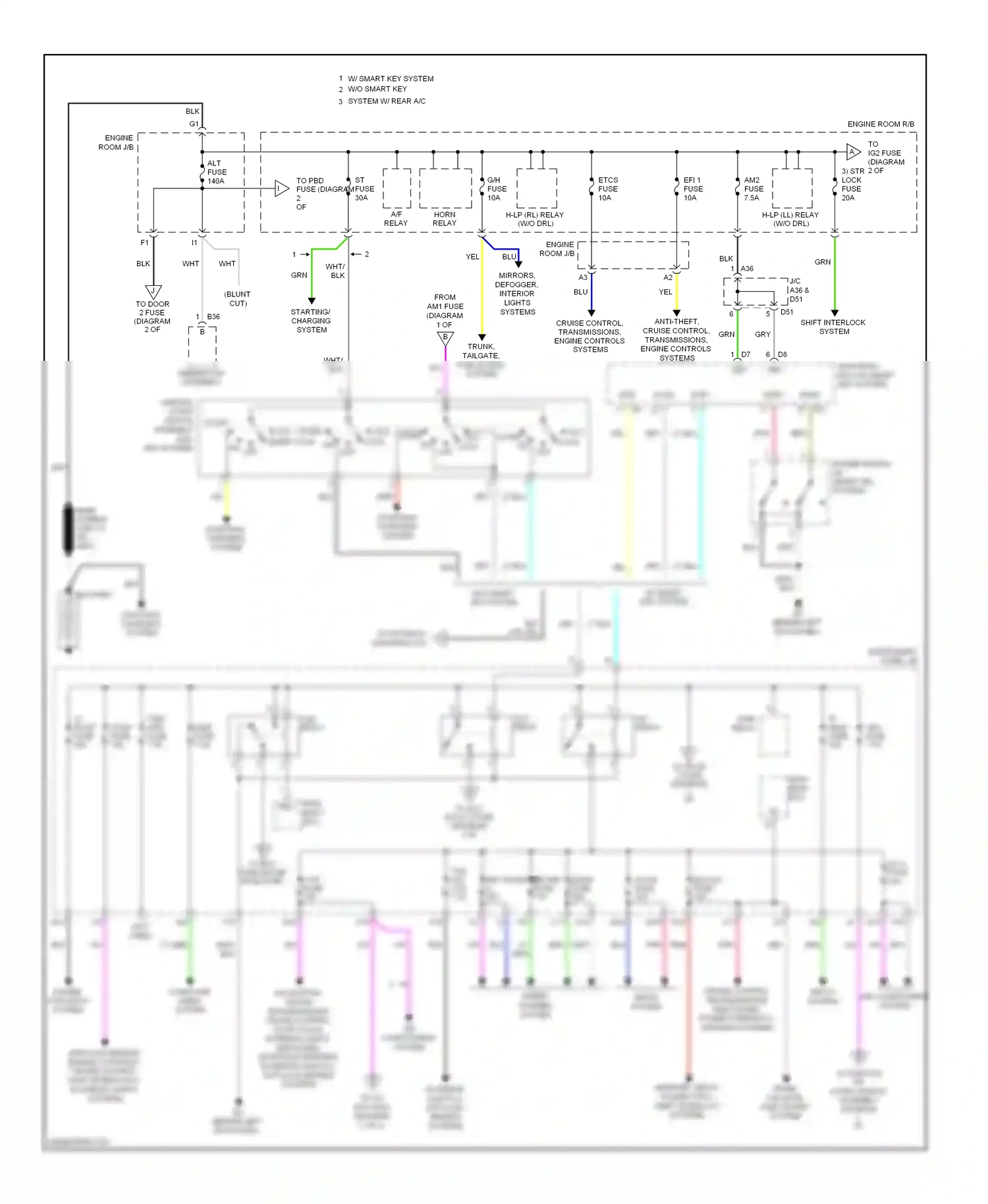 Toyota Highlander II (2007-2010) shift interlock system wiring diagram  (3 of 4)