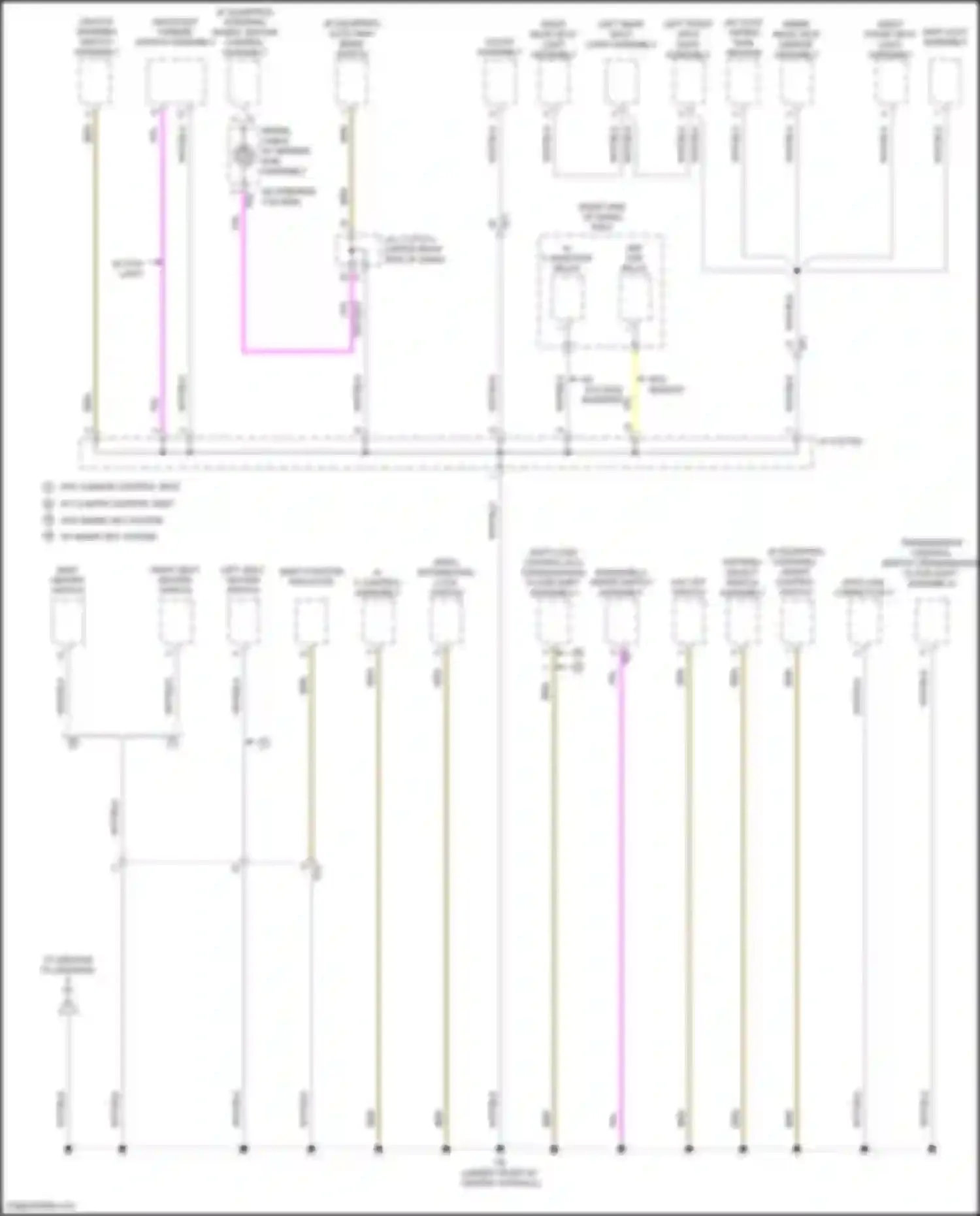 Highlander Toyota III facelift (2016-2019): Ground distribution circuit, except hybrid (5 of 7)