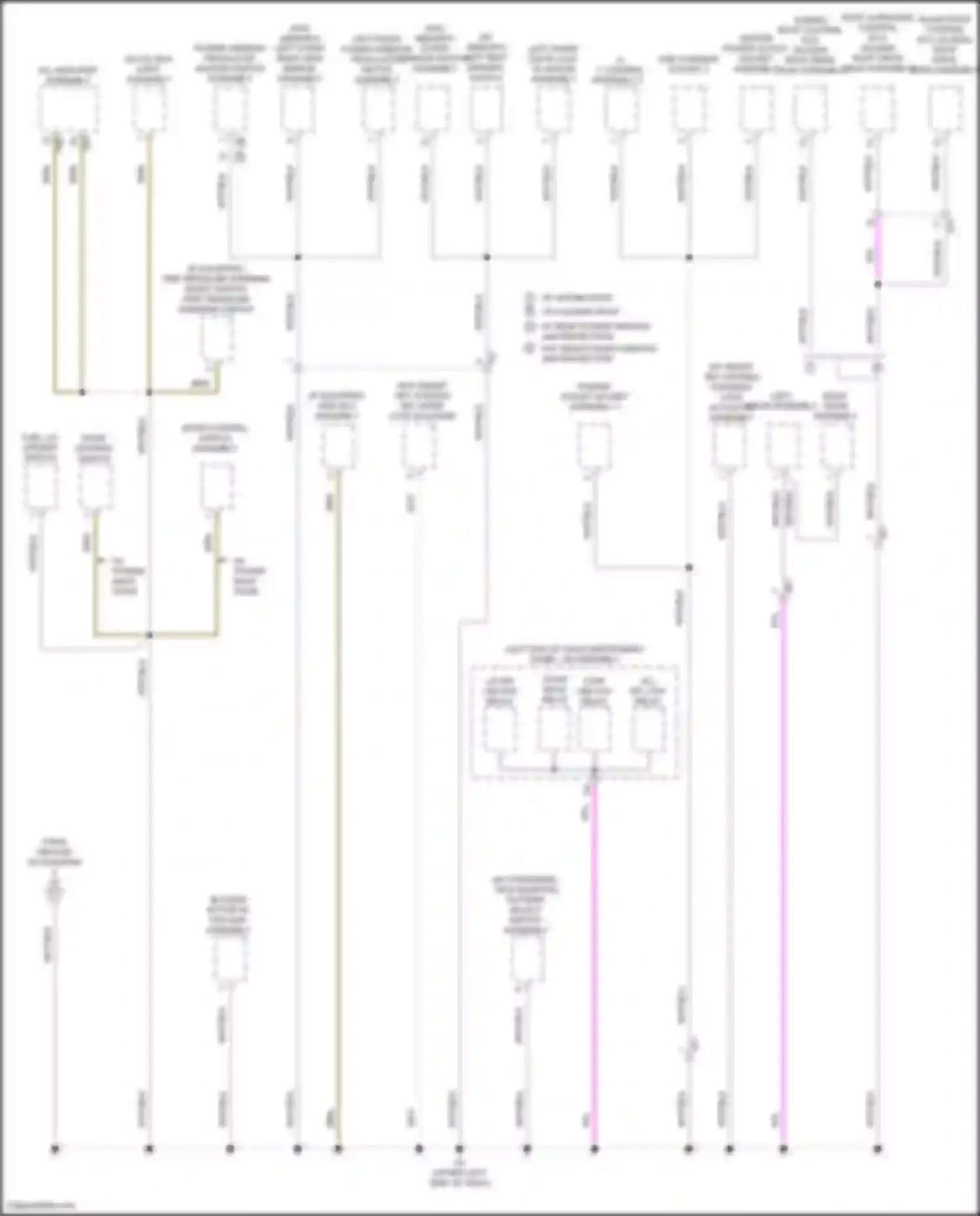 Highlander Toyota III facelift (2016-2019): Ground distribution circuit, except hybrid (6 of 7)