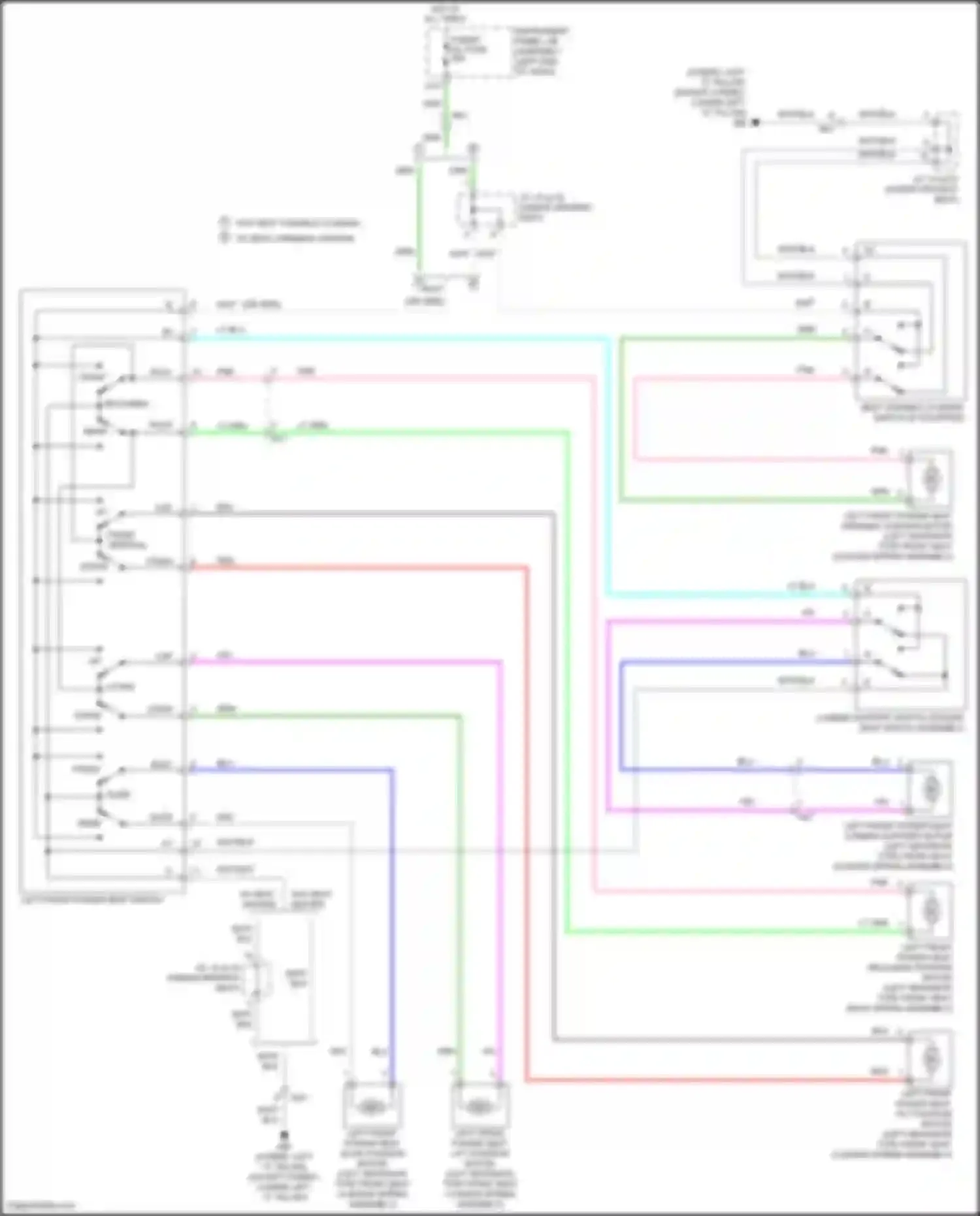 Highlander Toyota III facelift (2016-2019): Driver power seat circuit