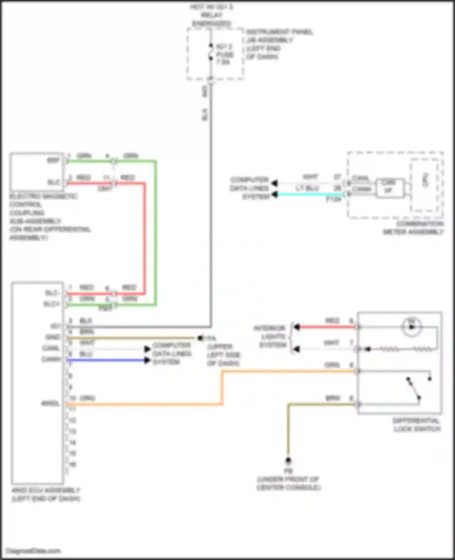 Wiring diagram combination meter assembly for Toyota Highlander III facelift (2016-2019) (53 of 60)