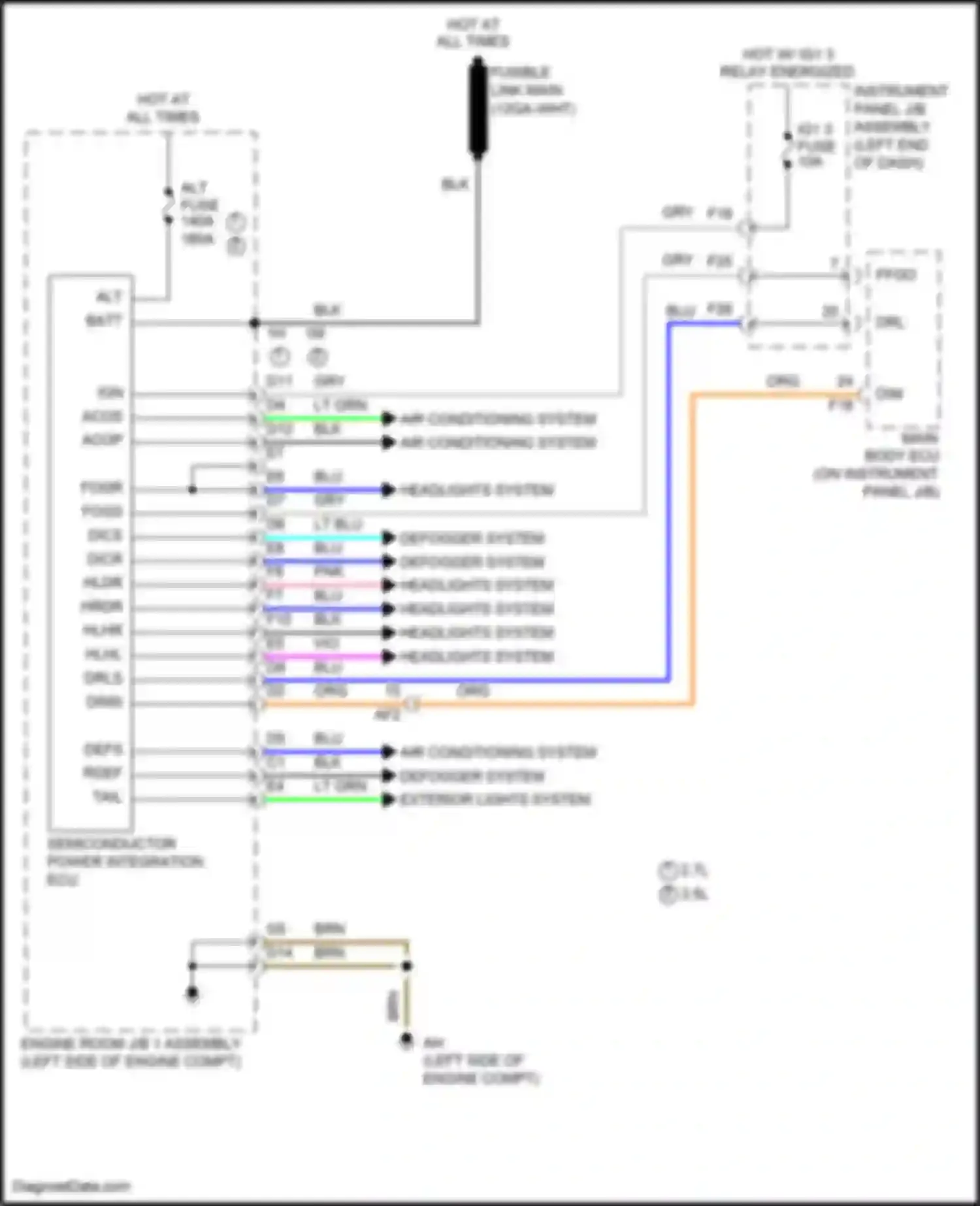 Wiring diagram defogger system for Toyota Highlander III facelift (2016-2019) (8 of 9)