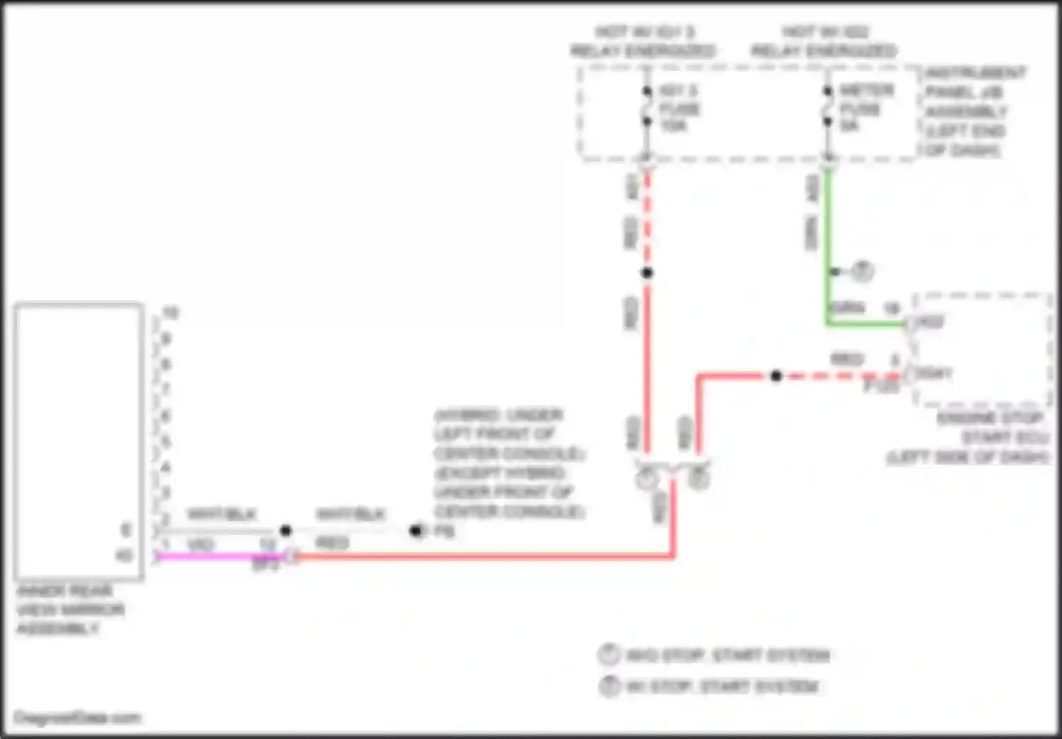 Wiring diagram inner rear view mirror assembly for Toyota Highlander III facelift (2016-2019) (3 of 5)