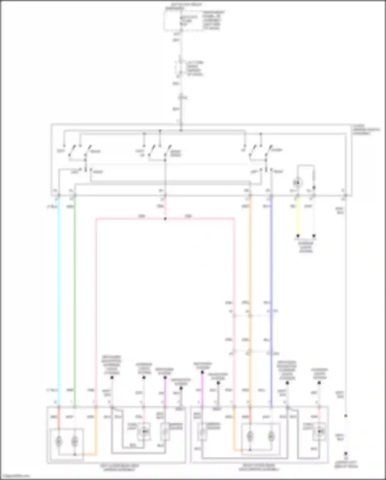 Wiring diagram left outer rear view mirror assembly for Toyota Highlander III facelift (2016-2019) (8 of 8)