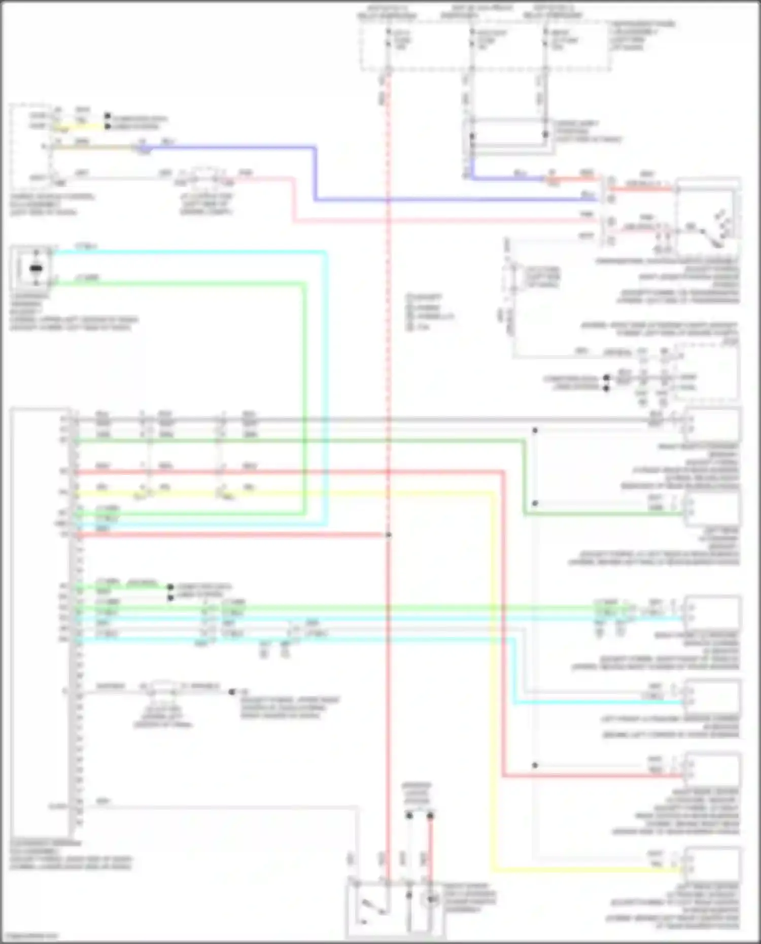 Wiring diagram left rear center ultrasonic sensor 1 for Toyota Highlander III facelift (2016-2019) (1 of 1)