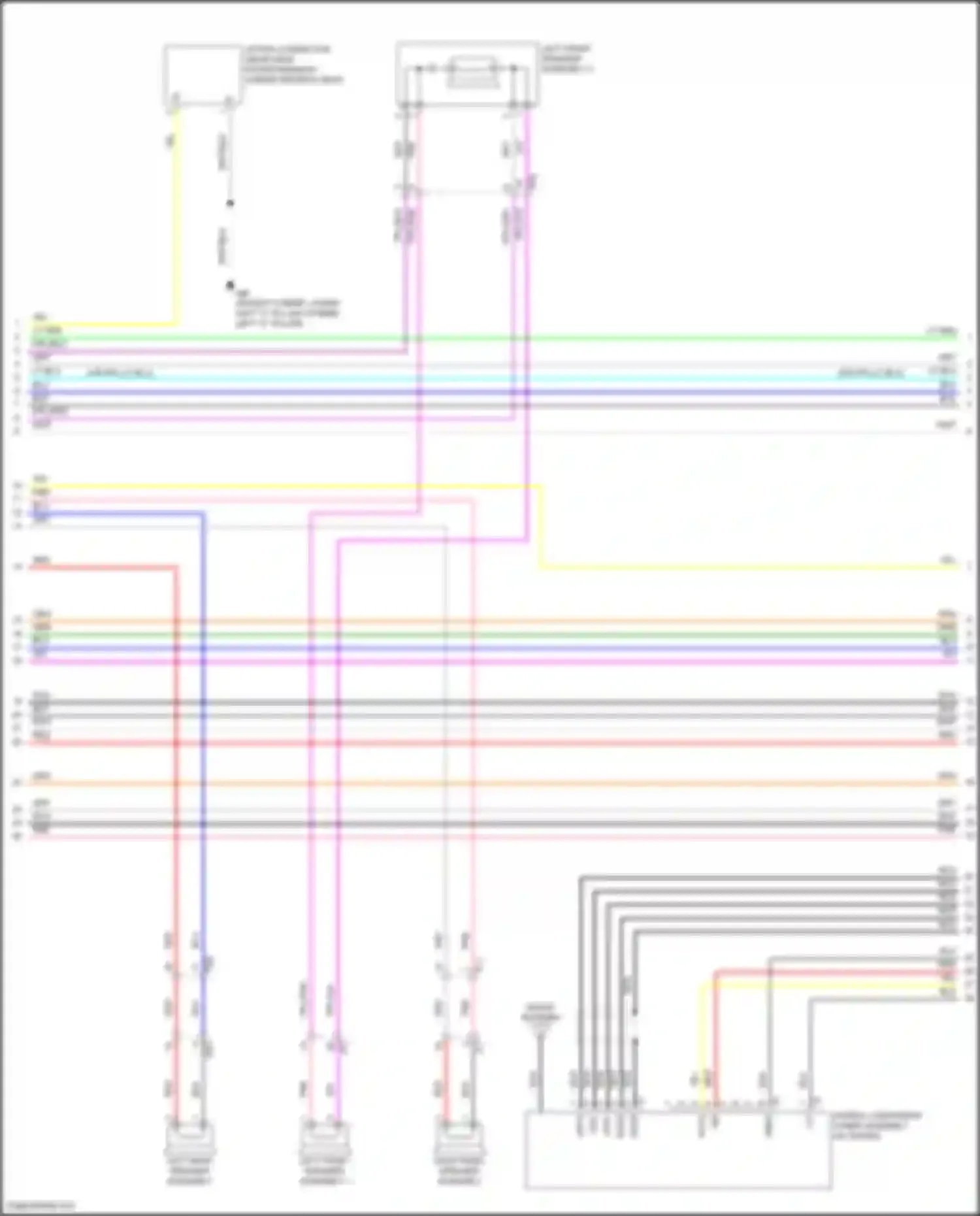 Wiring diagram left rear speaker assembly for Toyota Highlander III facelift (2016-2019) (2 of 5)