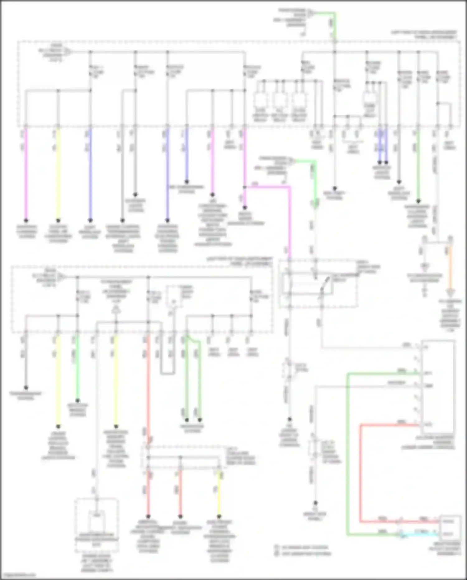 Wiring diagram mirrors, navigation, cruise control, sound, computer data lines systems for Toyota Highlander III facelift (2016-2019) (1 of 2)