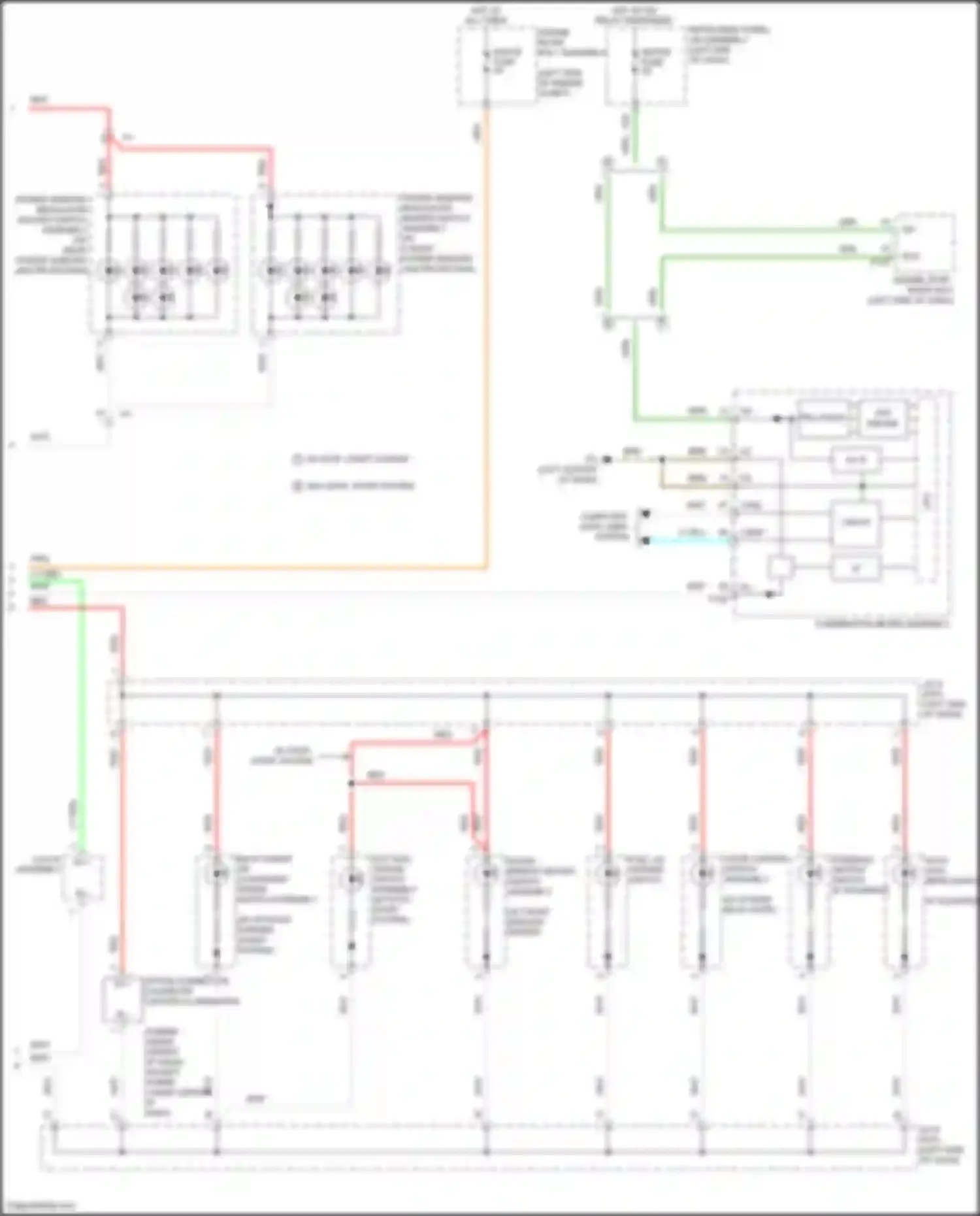 Wiring diagram outer mirror heater switch assembly for Toyota Highlander III facelift (2016-2019) (2 of 2)