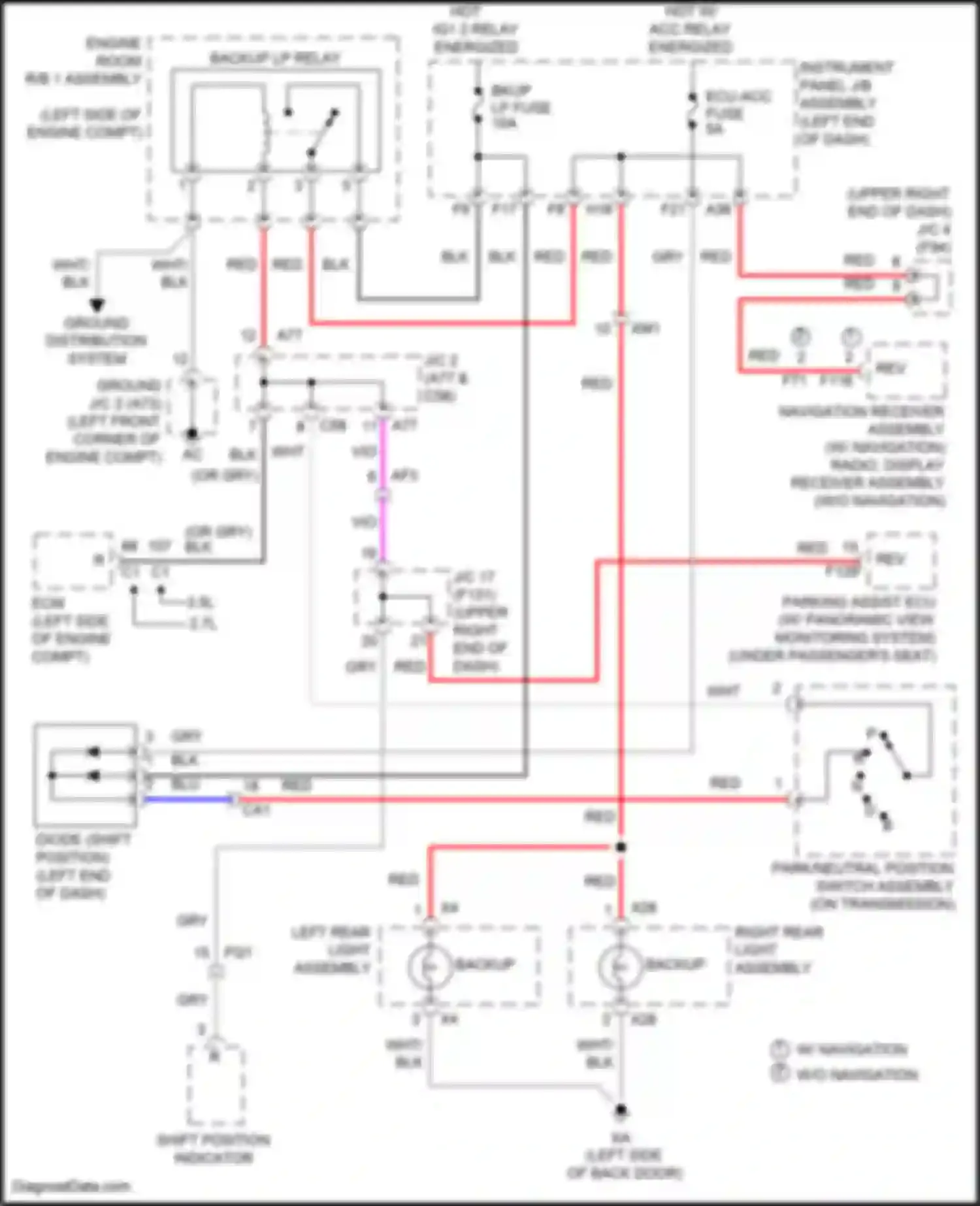 Wiring diagram radio, display receiver assembly for Toyota Highlander III facelift (2016-2019) (4 of 14)