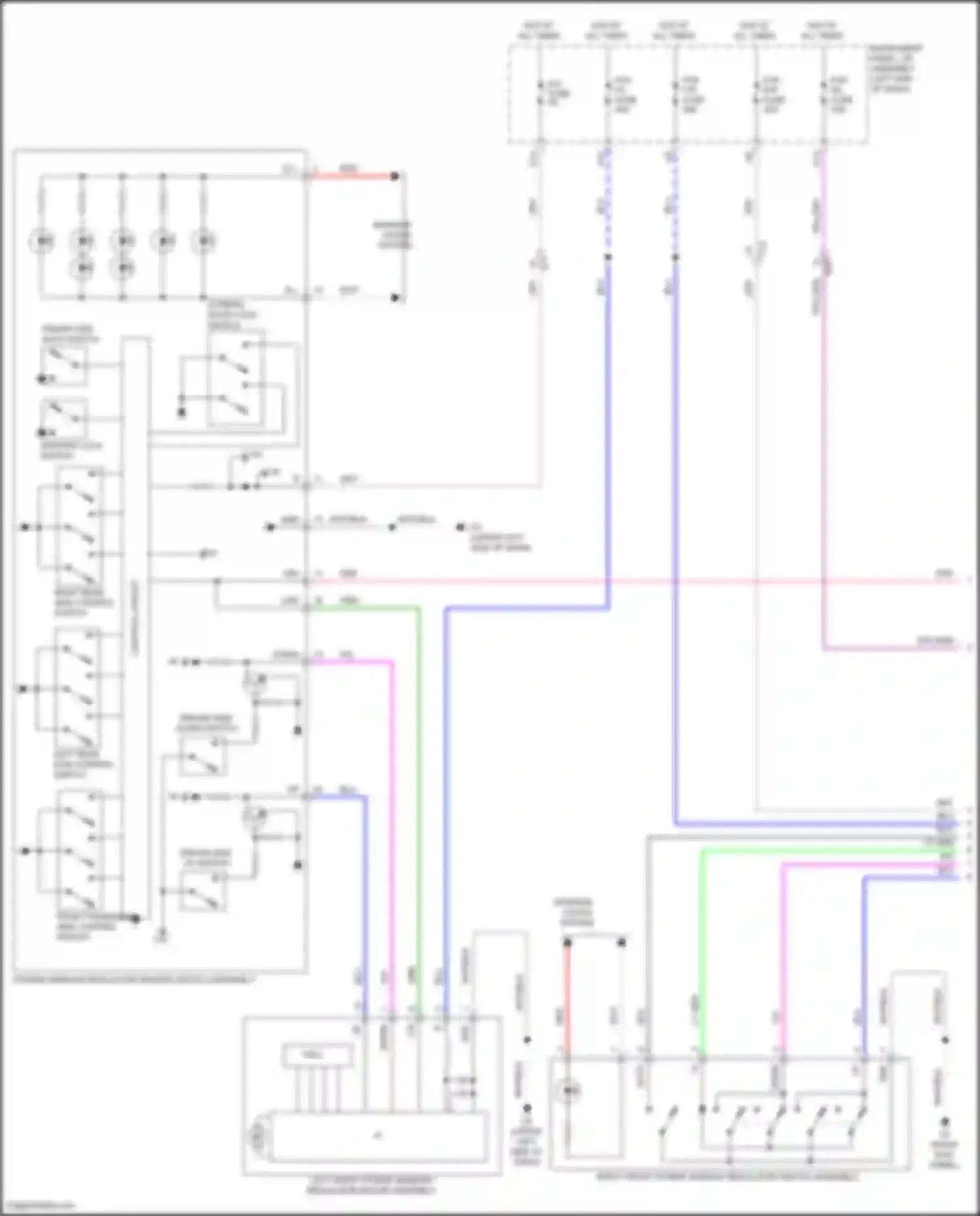 Wiring diagram right front power window regulator switch assembly for Toyota Highlander III facelift (2016-2019) (5 of 5)