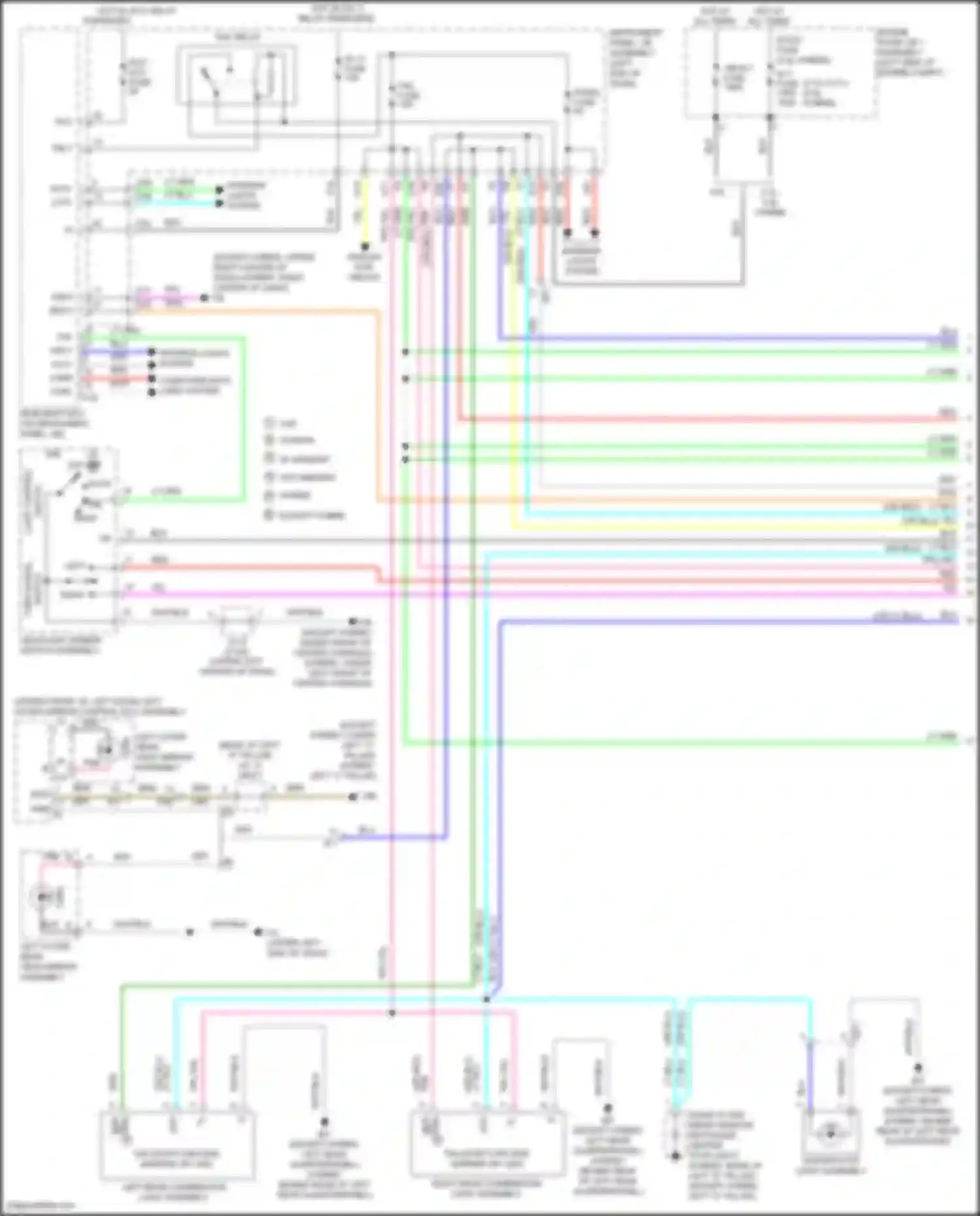 Wiring diagram right rear combination light assembly for Toyota Highlander III facelift (2016-2019) (1 of 3)