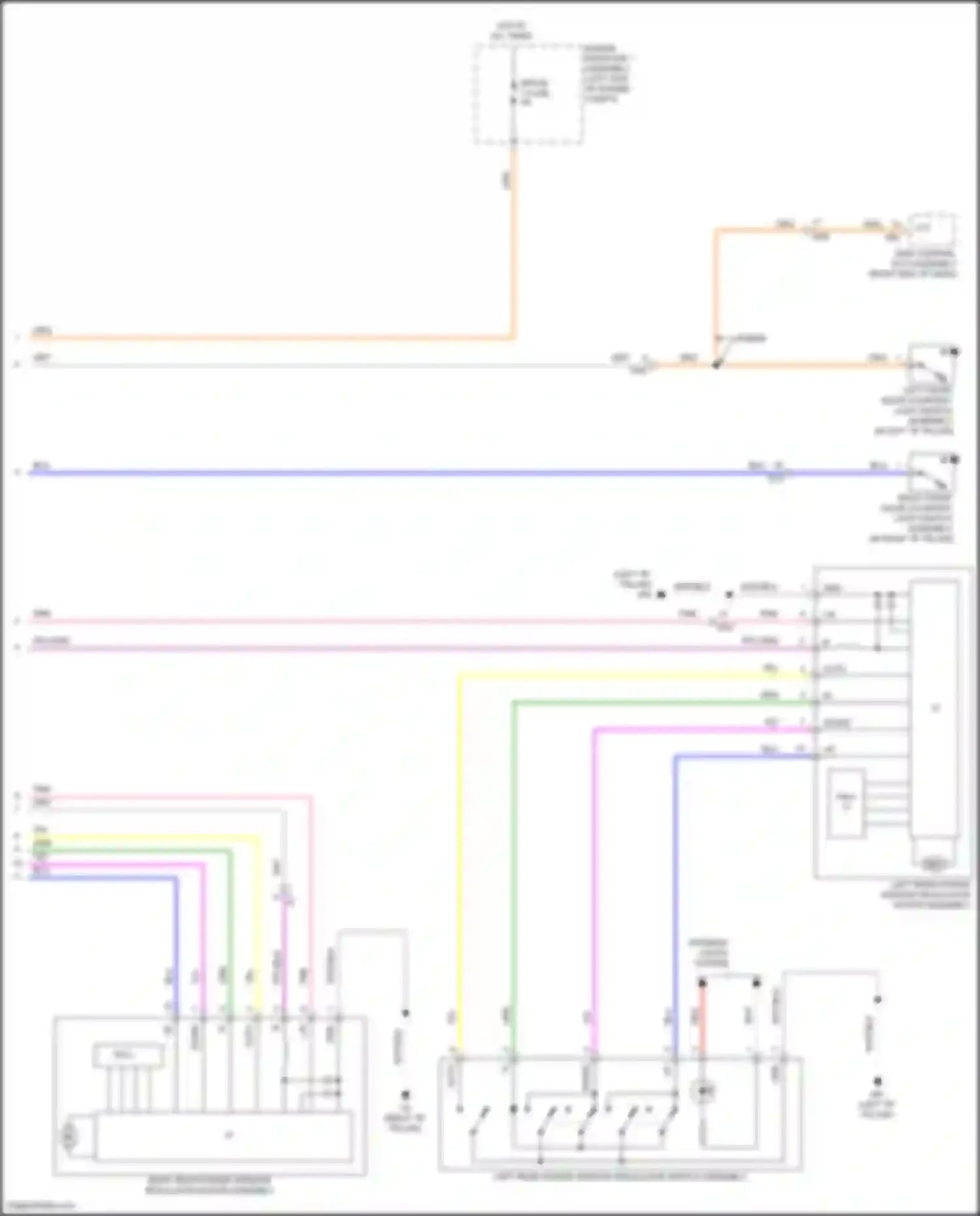 Wiring diagram right rear power window regulator motor assembly for Toyota Highlander III facelift (2016-2019) (4 of 4)