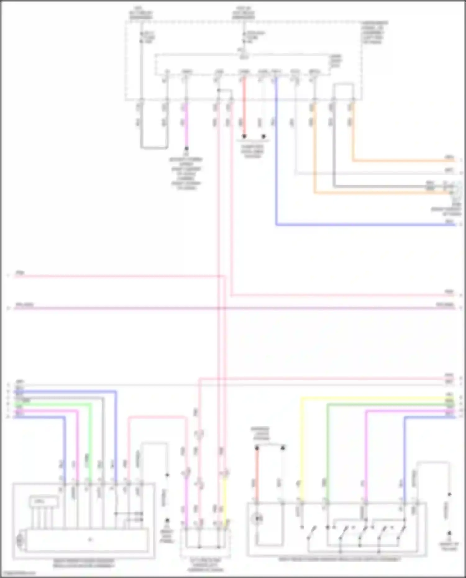 Wiring diagram right rear power window regulator switch assembly for Toyota Highlander III facelift (2016-2019) (5 of 5)