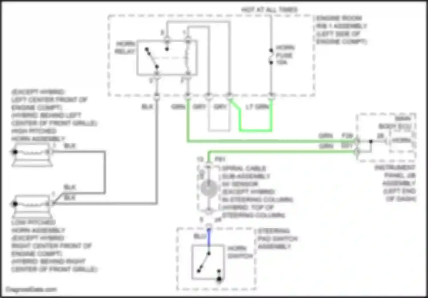 Wiring diagram steering pad switch assembly for Toyota Highlander III facelift (2016-2019) (6 of 15)