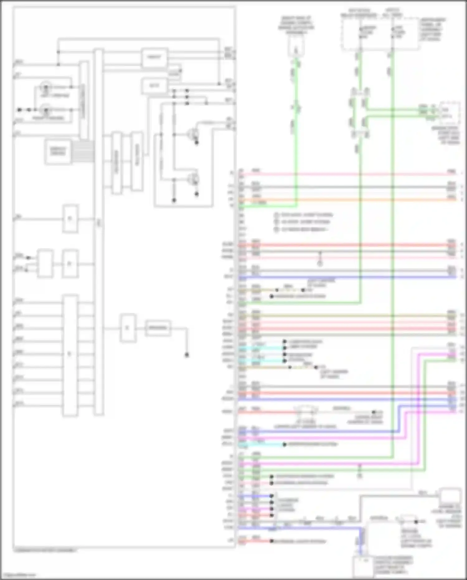 Wiring diagram w/o stop, start system w/ stop, start system w/ rear seat bench 1 for Toyota Highlander III facelift (2016-2019) (1 of 1)