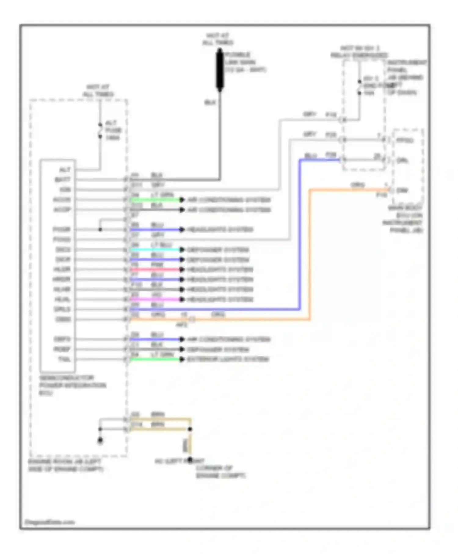 Highlander Toyota III (2013-2016): Semiconductor power integration ecu circuit, except hybrid