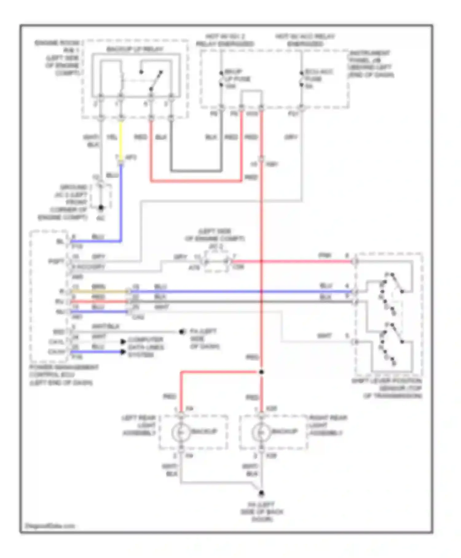 Highlander Toyota III (2013-2016): Backup lamps circuit, hybrid
