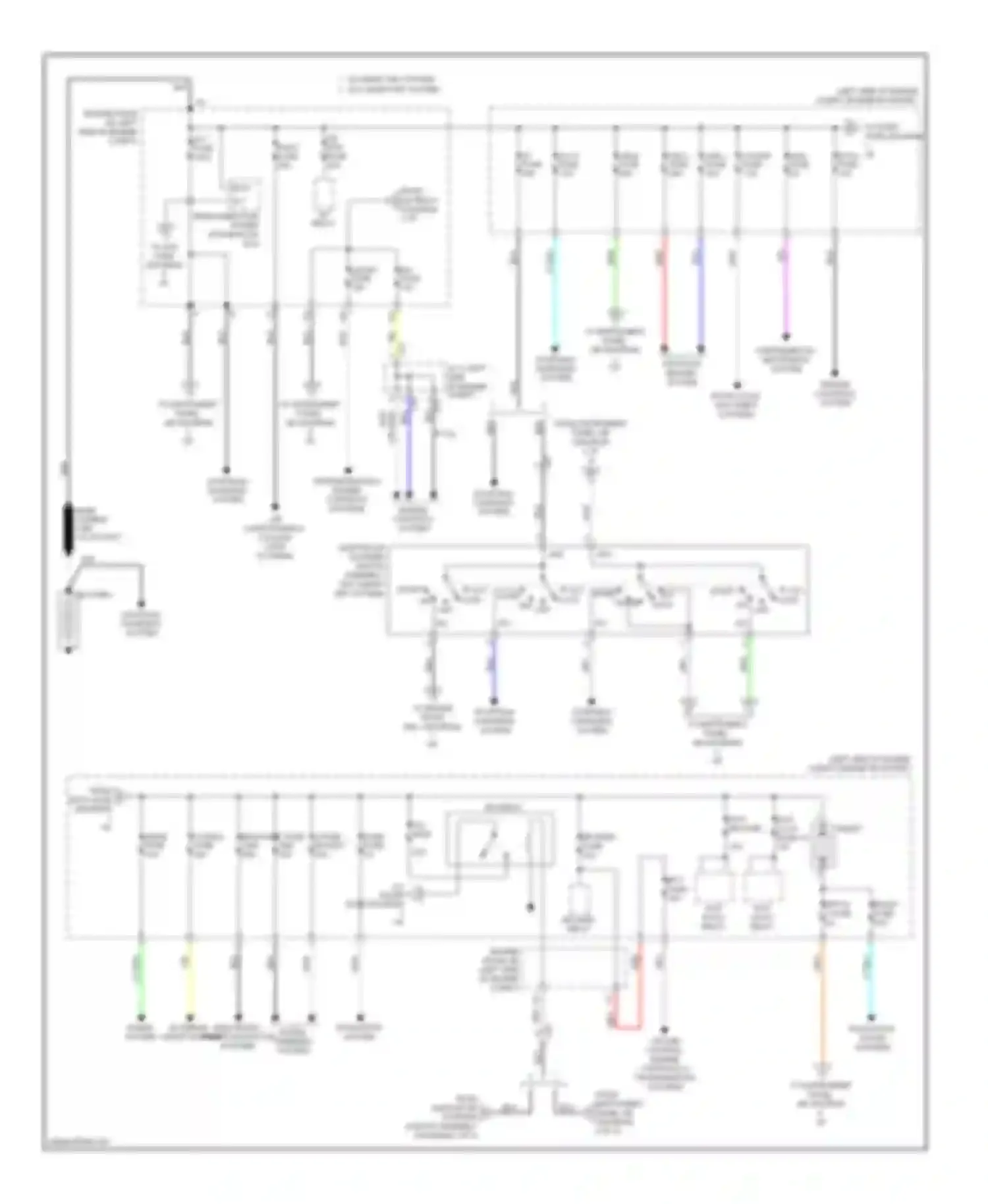 Highlander Toyota III (2013-2016): Power distribution circuit, except hybrid (1 of 4)