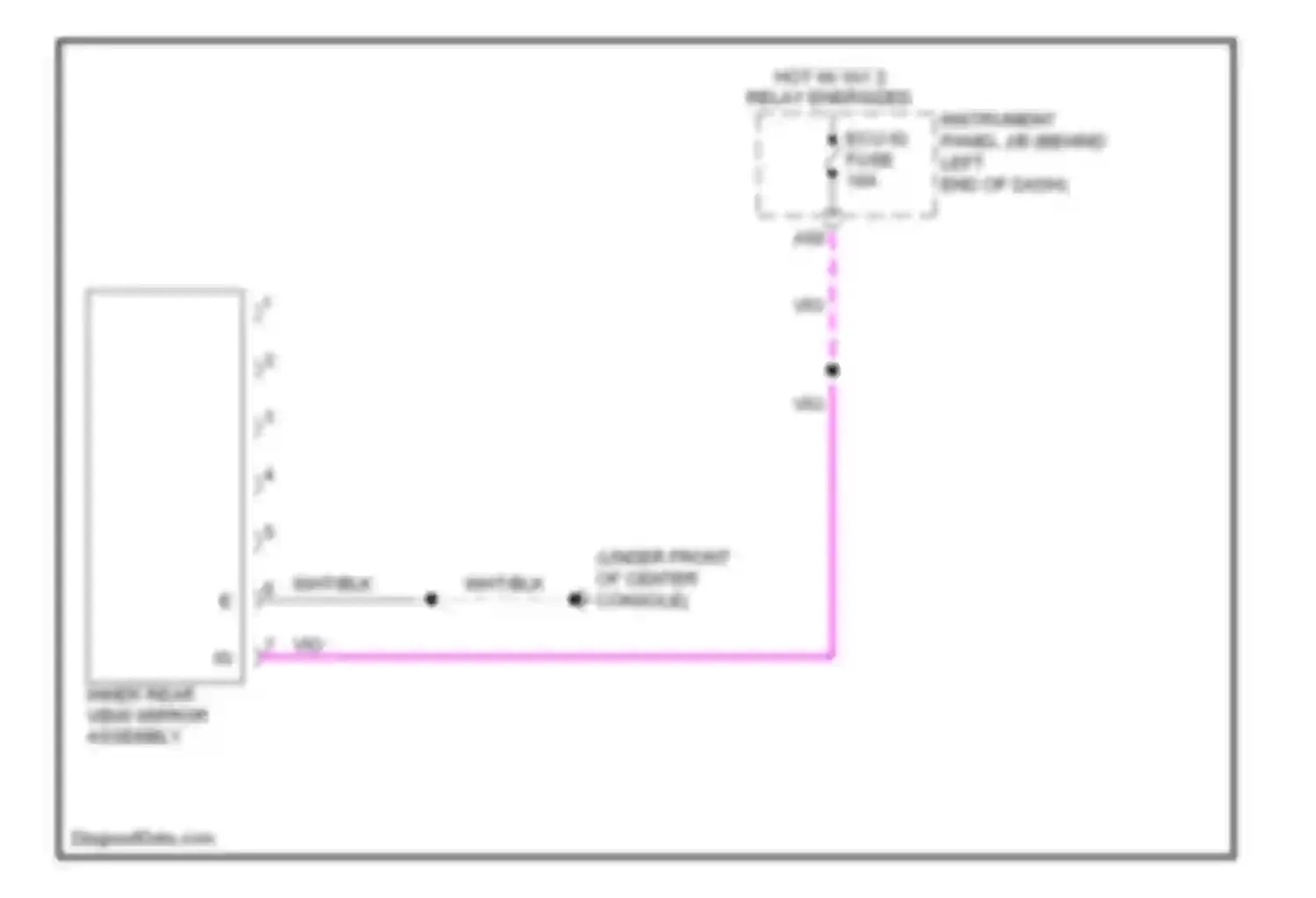 Highlander Toyota III (2013-2016): Electrochromic mirror circuit, without compass