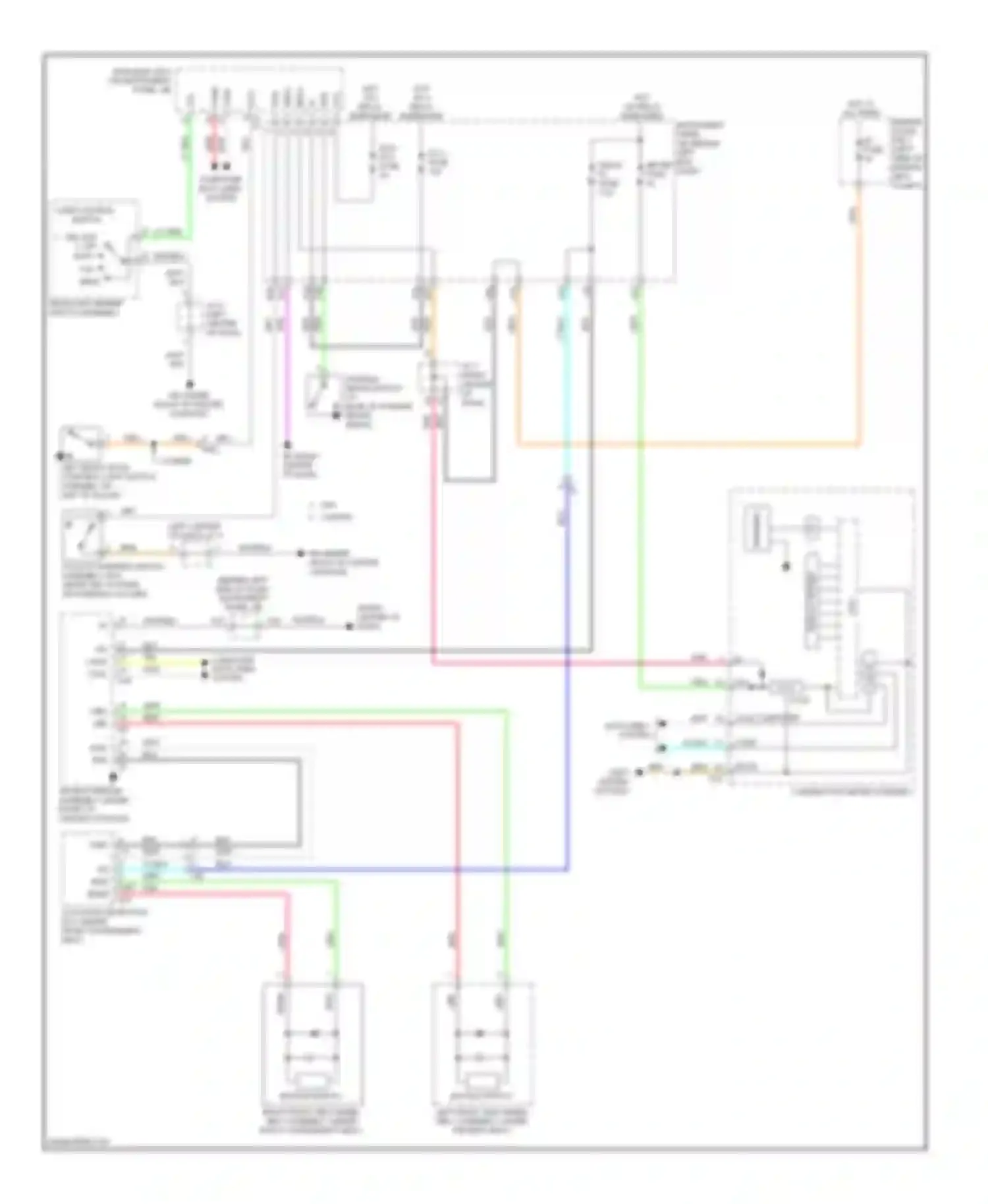 Highlander Toyota III (2013-2016): Key reminder & seat belt warning circuit