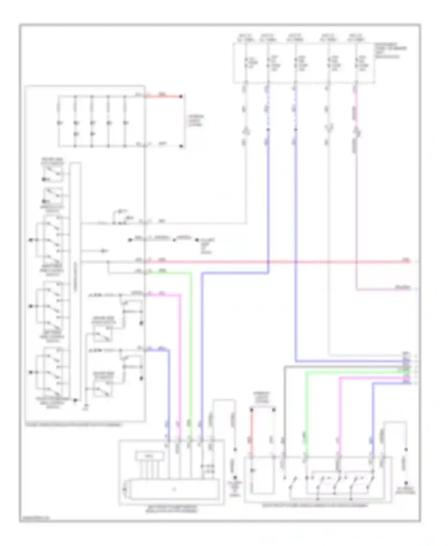 Wiring diagram power window regulator master switch assembly for Toyota Highlander III (2013-2016) (4 of 4)