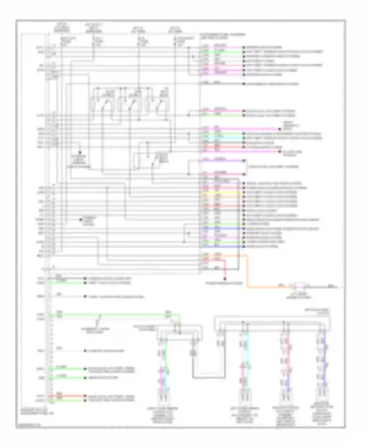 Wiring diagram power windows system for Toyota Highlander III (2013-2016) (1 of 2)