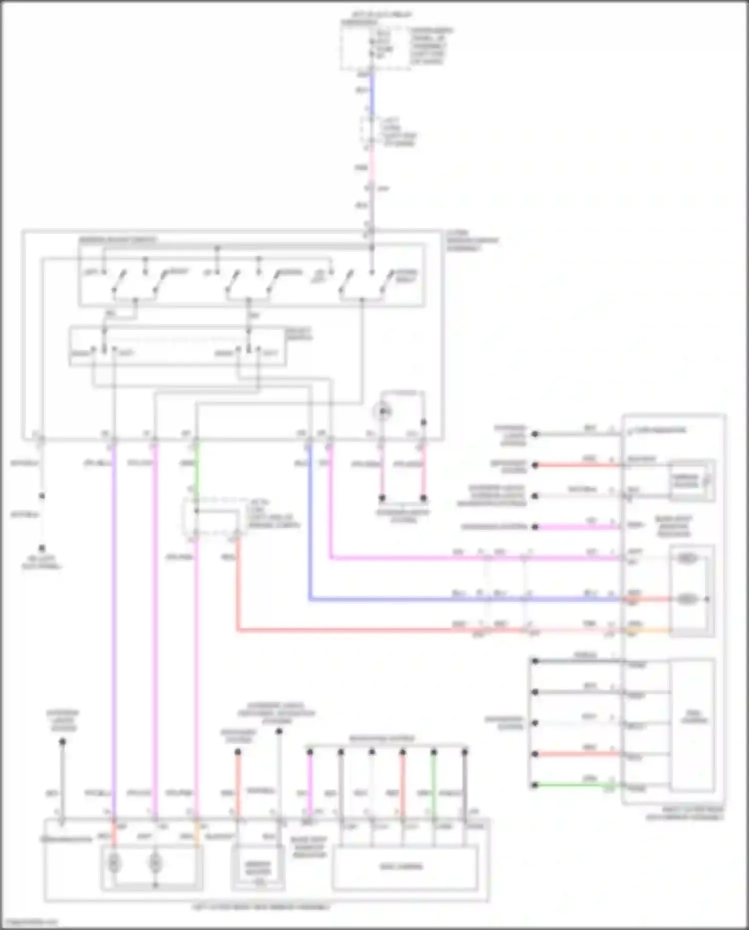 Highlander Toyota IV (2019-2024): Power mirrors circuit