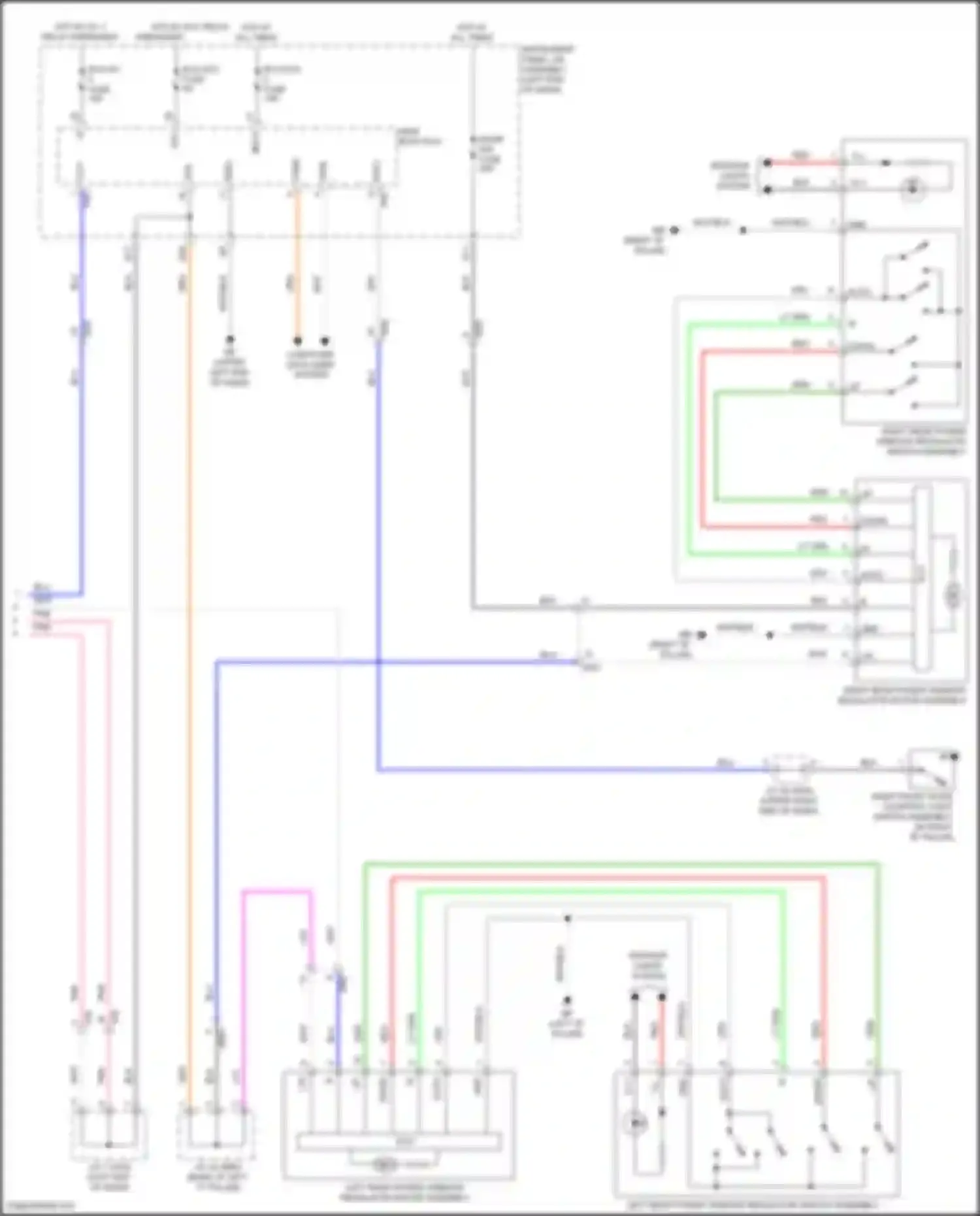 Highlander Toyota IV (2019-2024): Power windows circuit (2 of 2)