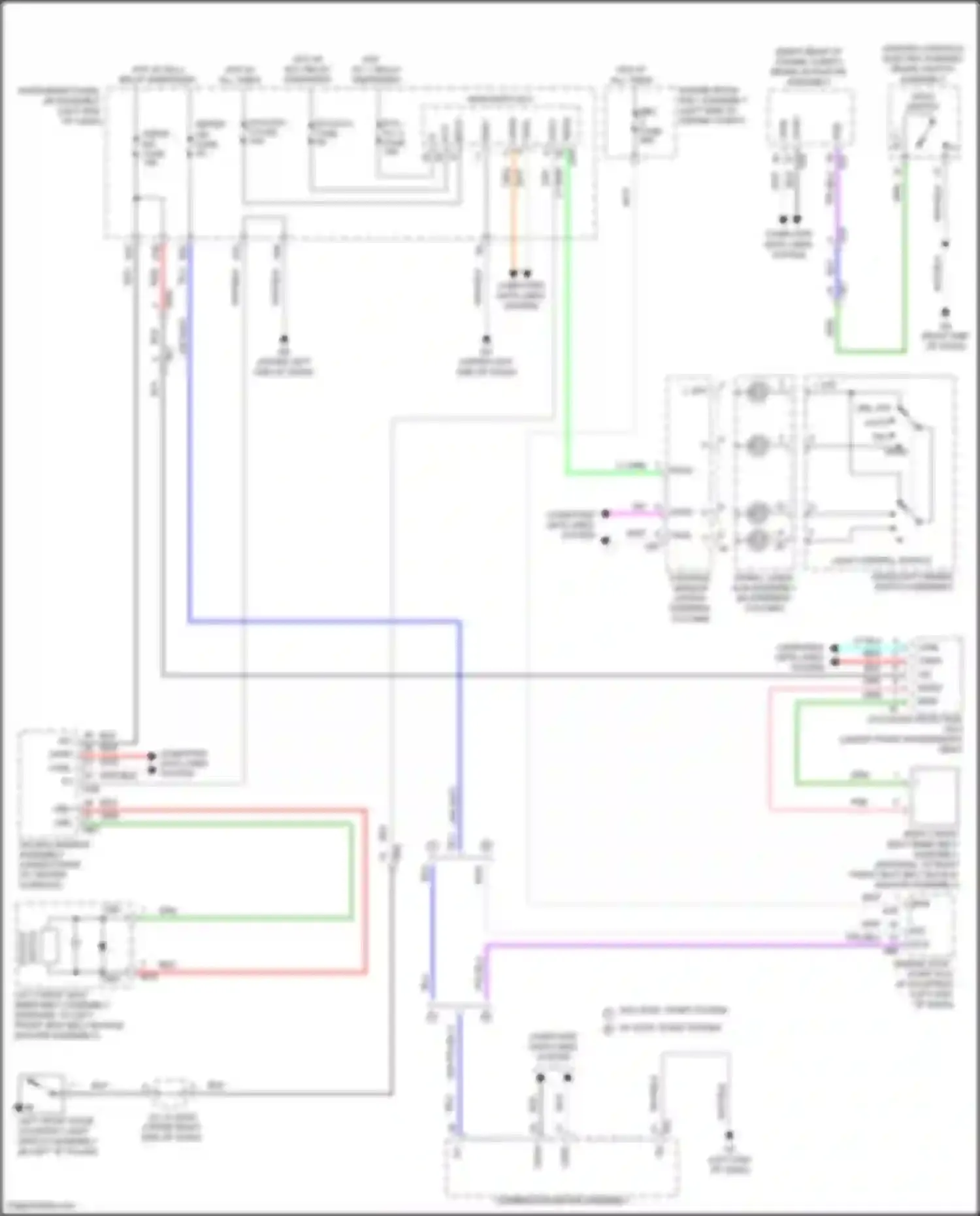 Highlander Toyota IV (2019-2024): Key reminder & seat belt warning circuit