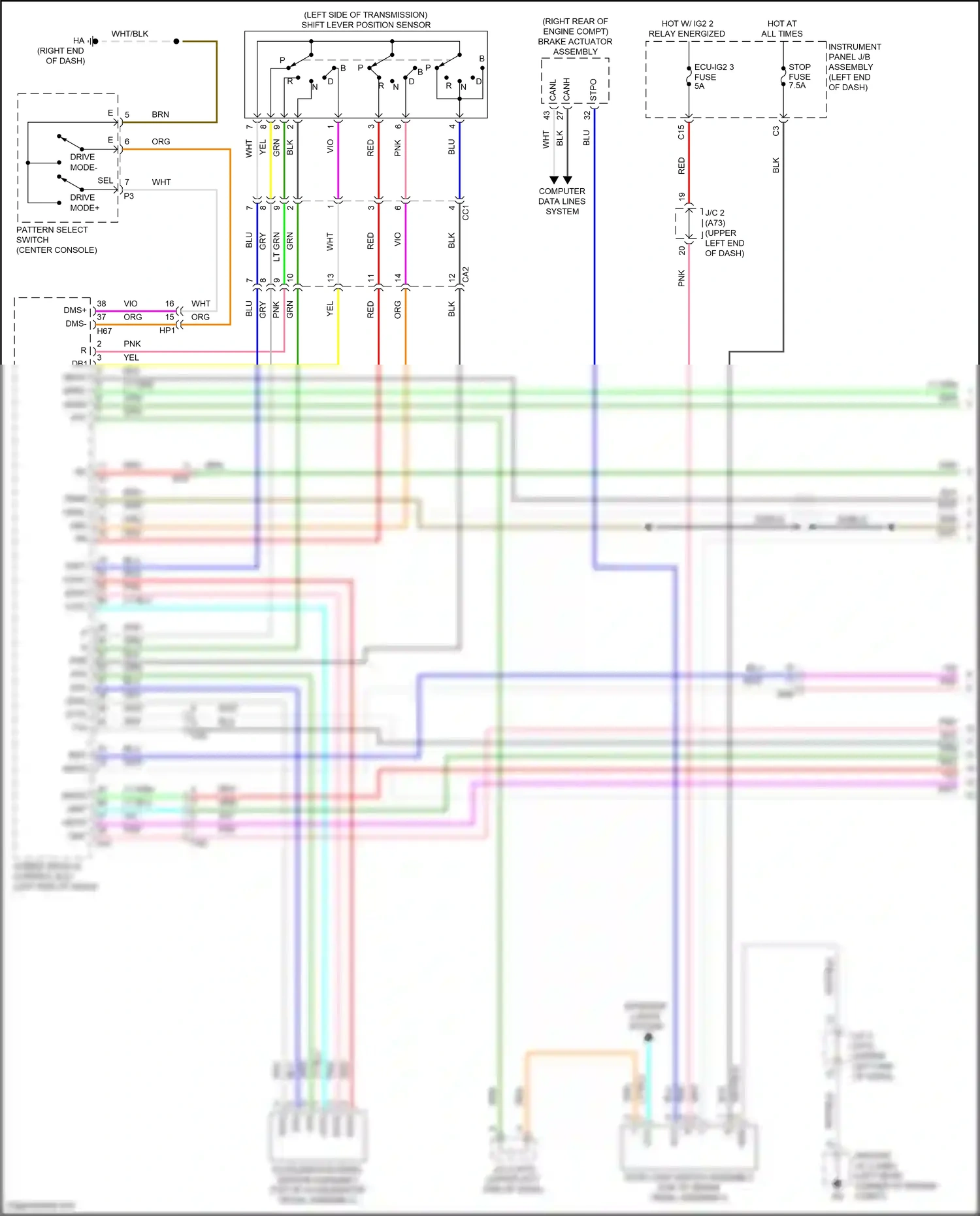 Toyota Highlander IV (2019-2024) pattern select switch wiring diagram  (1 of 7)